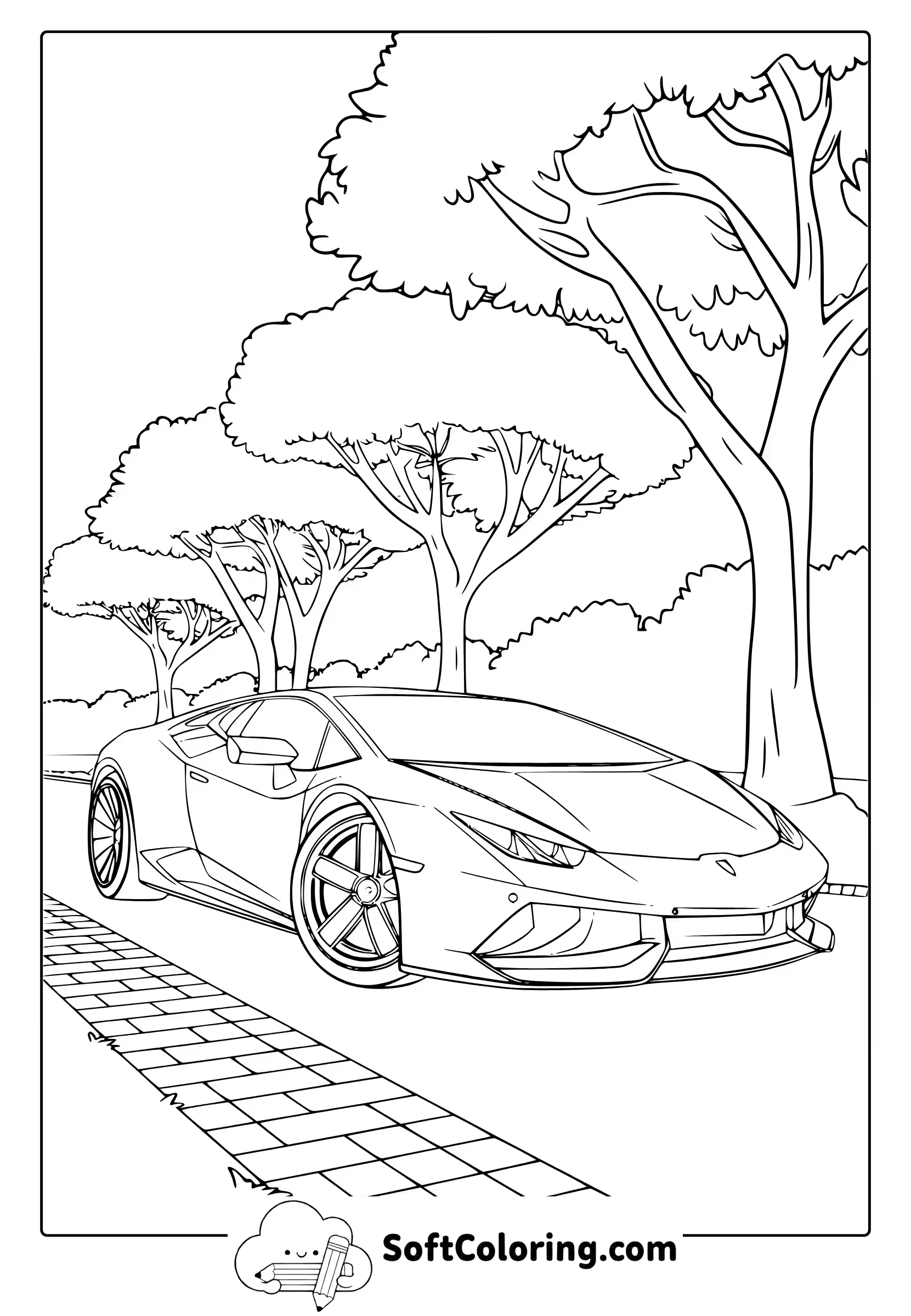 Lamborghini Car Coloring Page