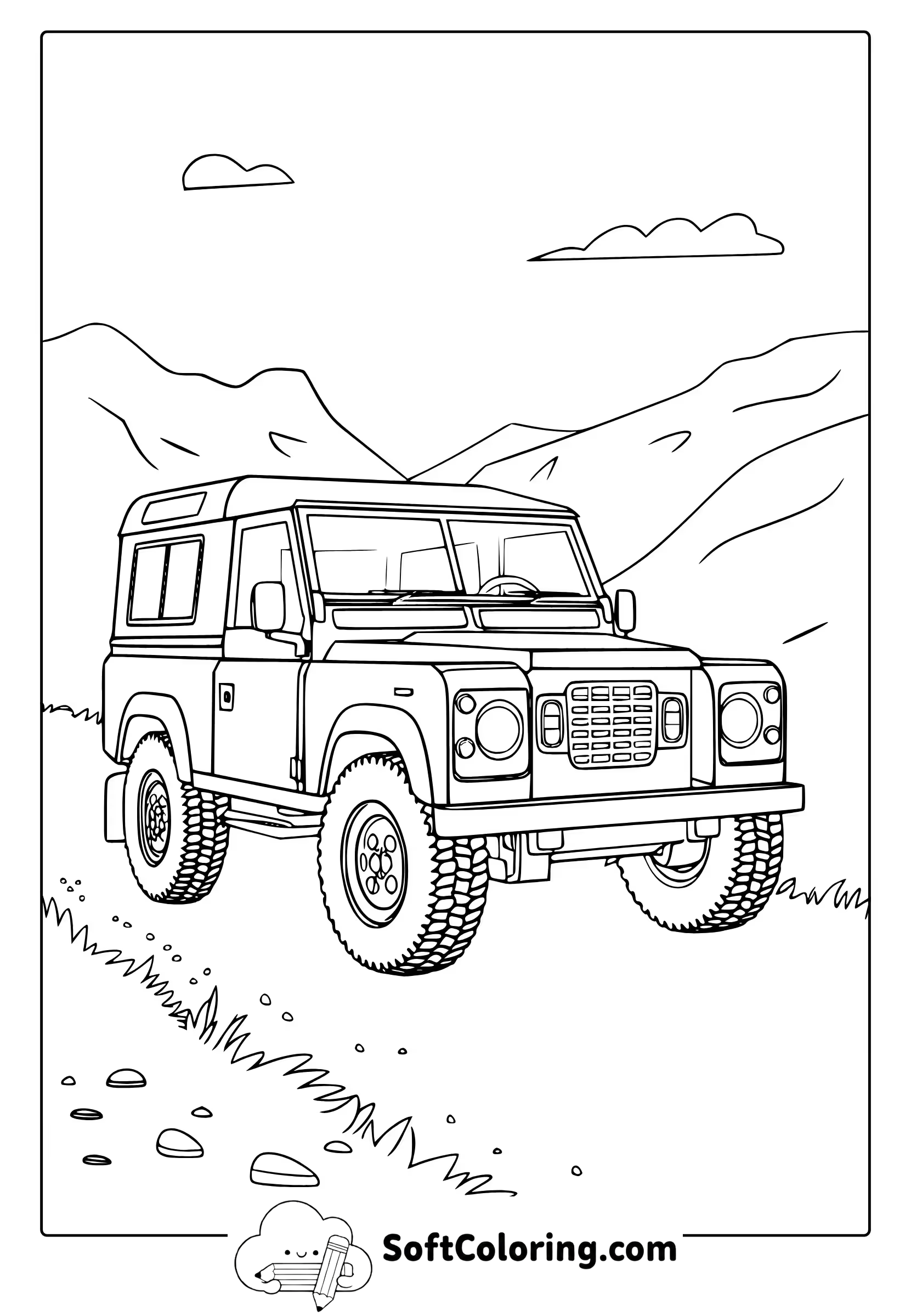 Land Rover Coloring Page