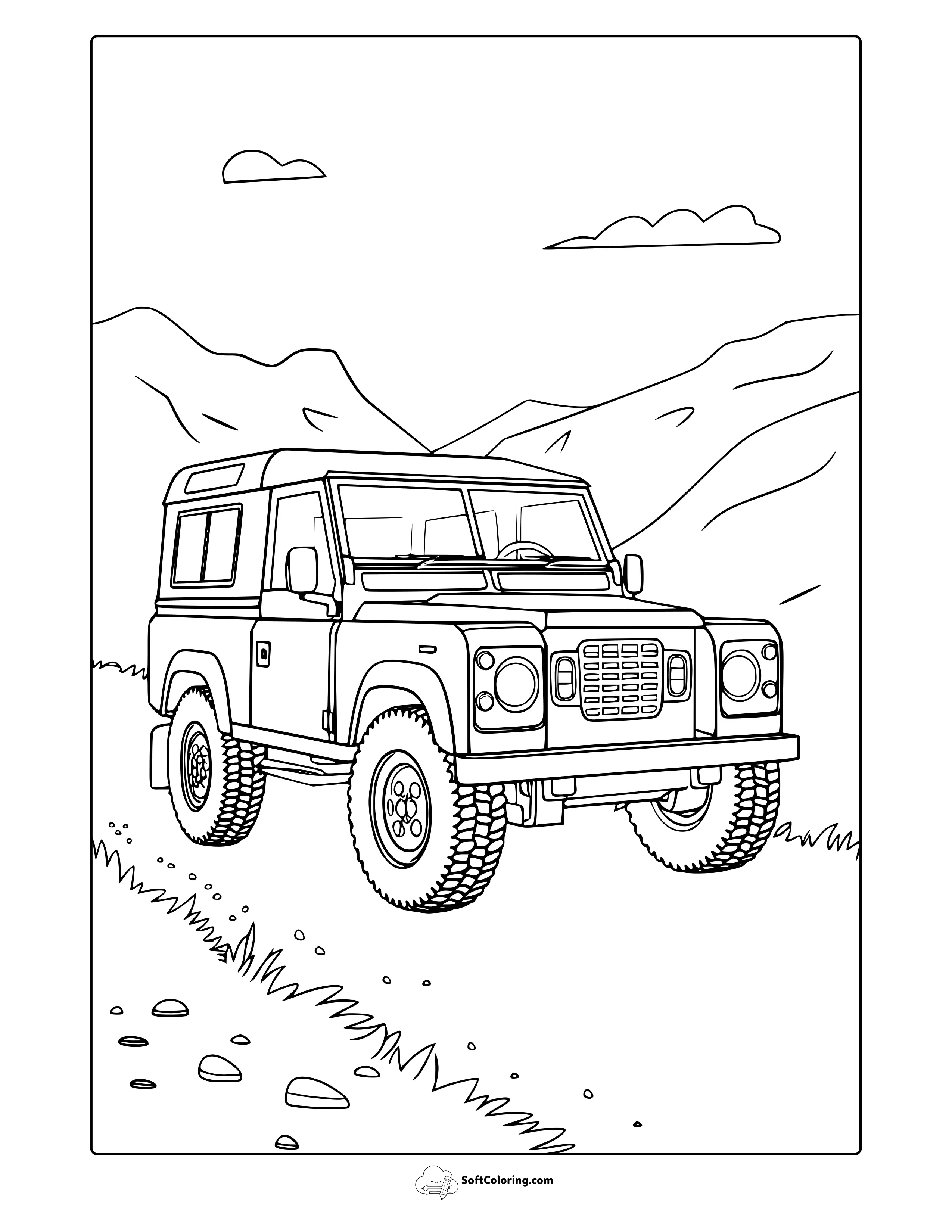 Land Rover Coloring Page