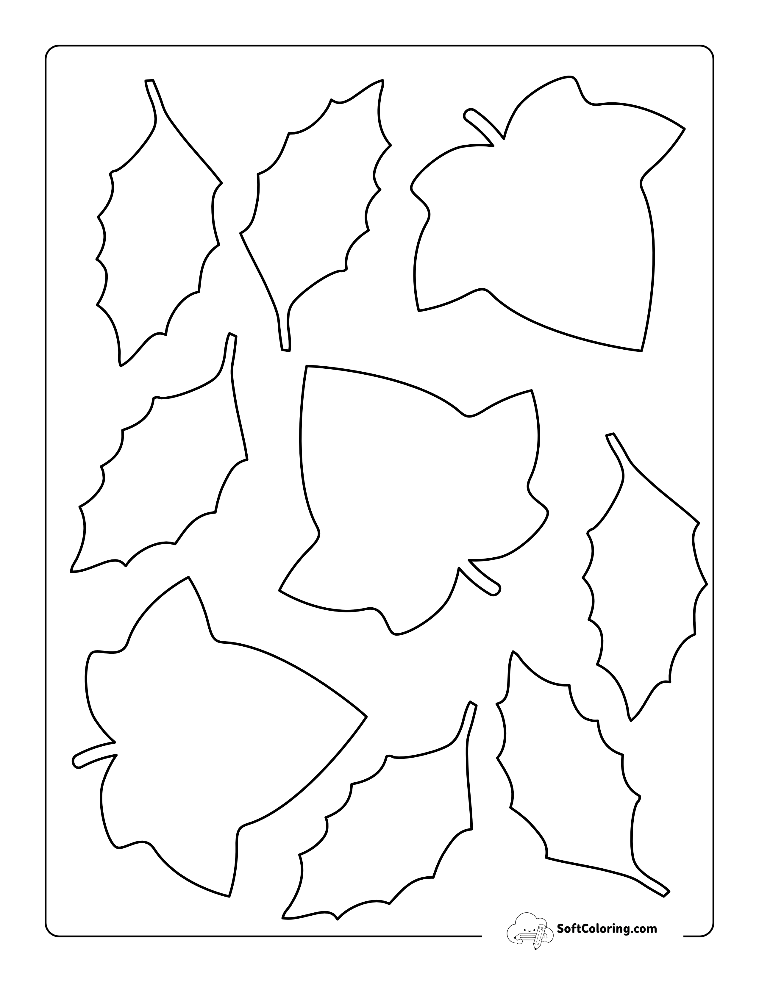 Winter & Christmas Leaf Outlines (Holly, Ivy)