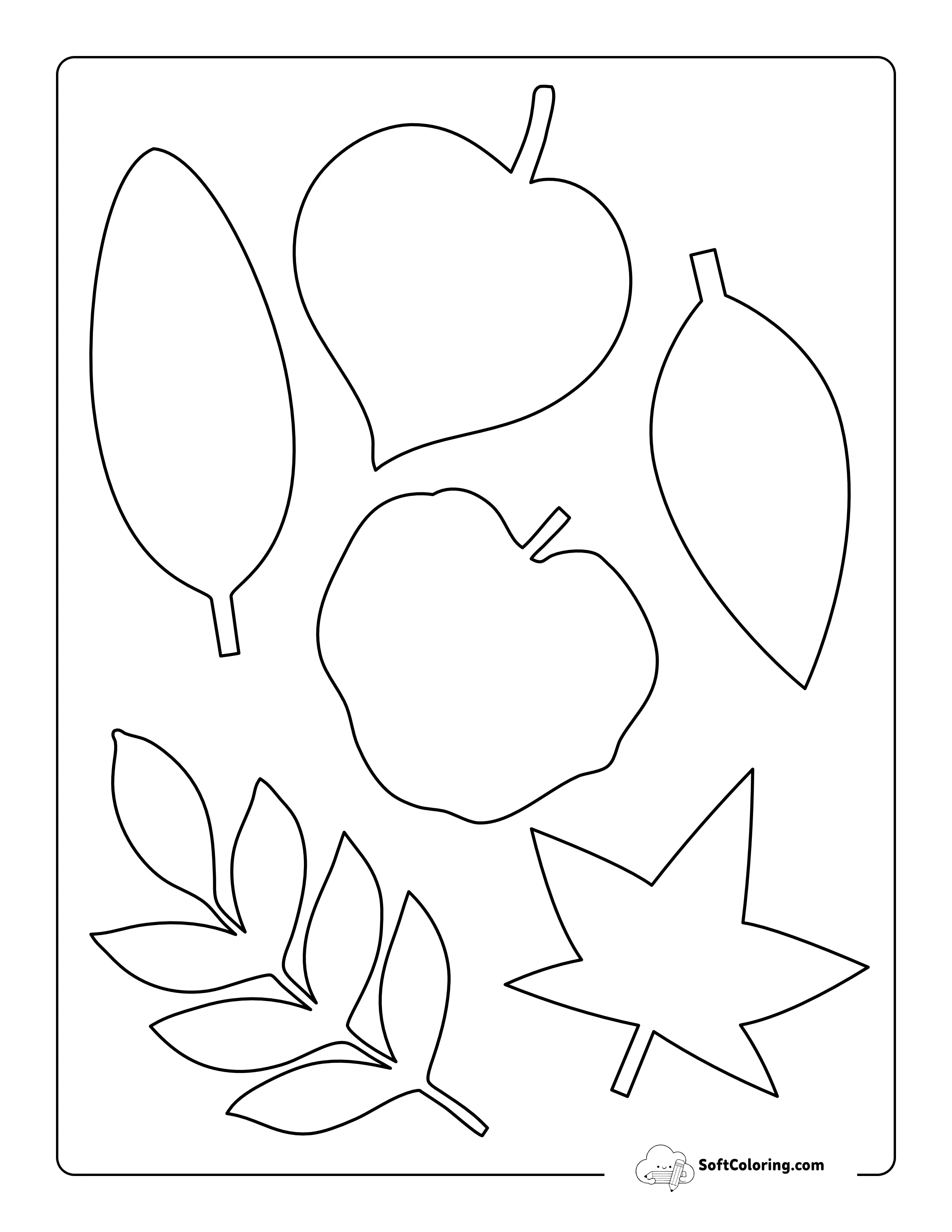 Simple Leaf Shapes (Incl. Oval, Heart, Star)