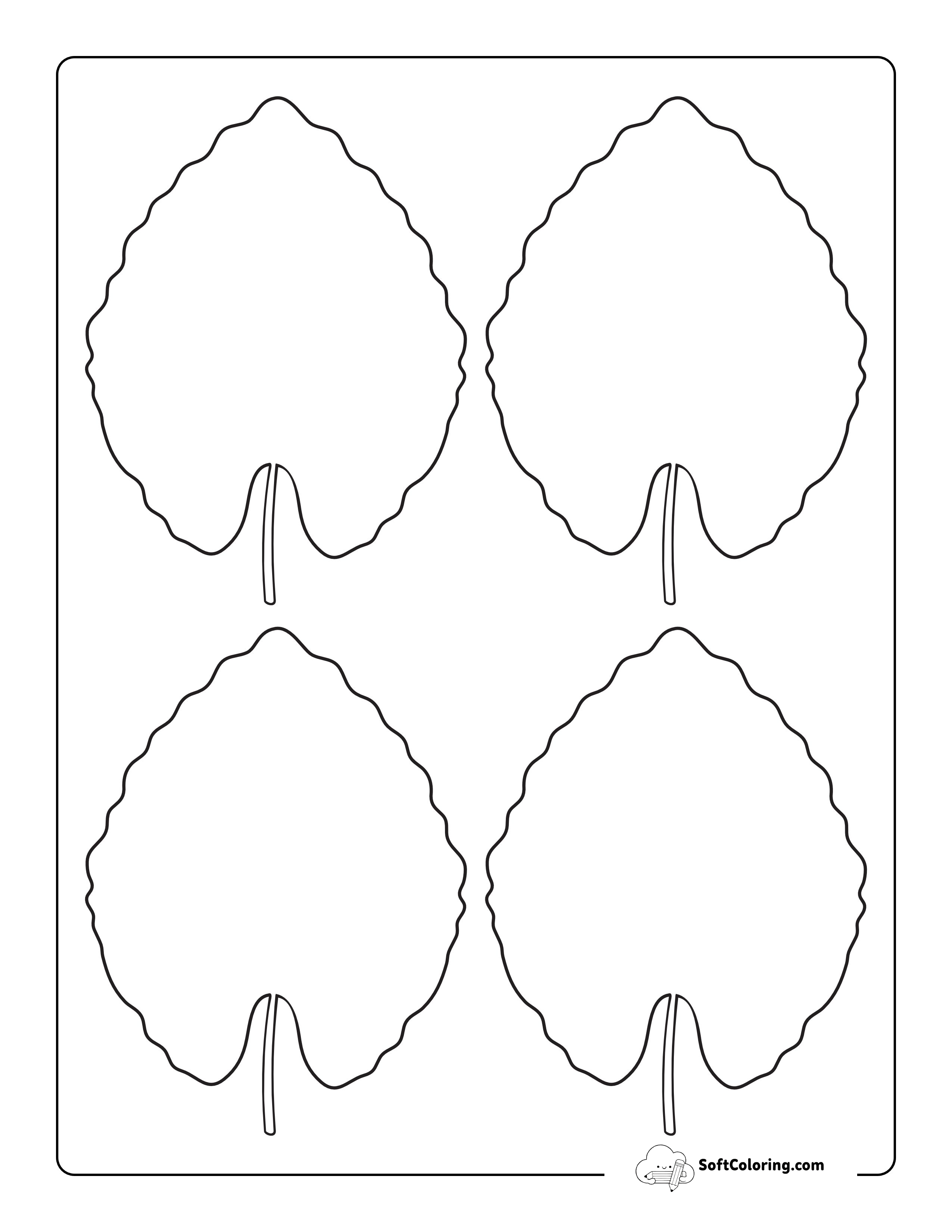 Elephant Leaf Outline - Small