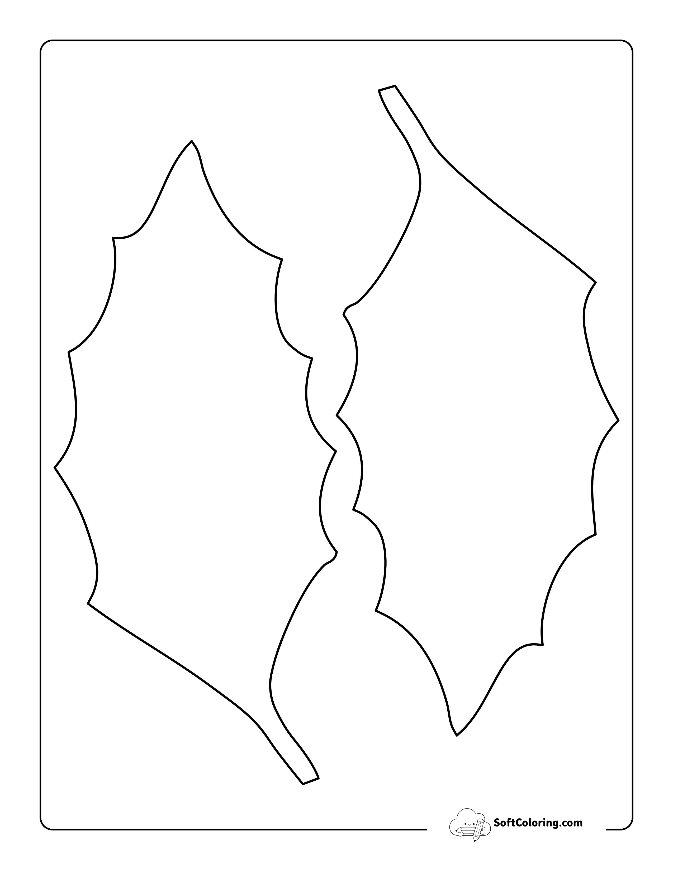 Holly Leaf Template - Large