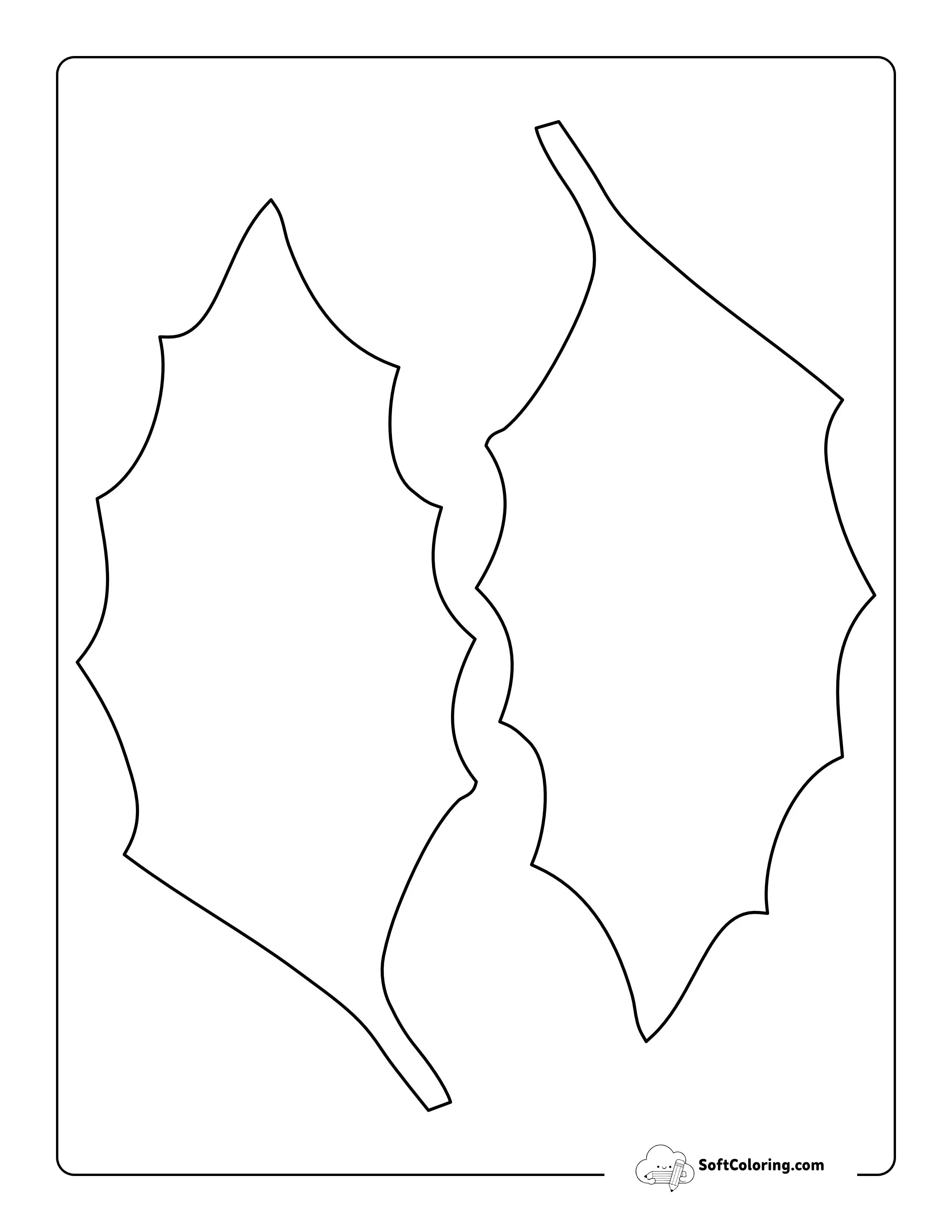 Holly Leaf Template - Large