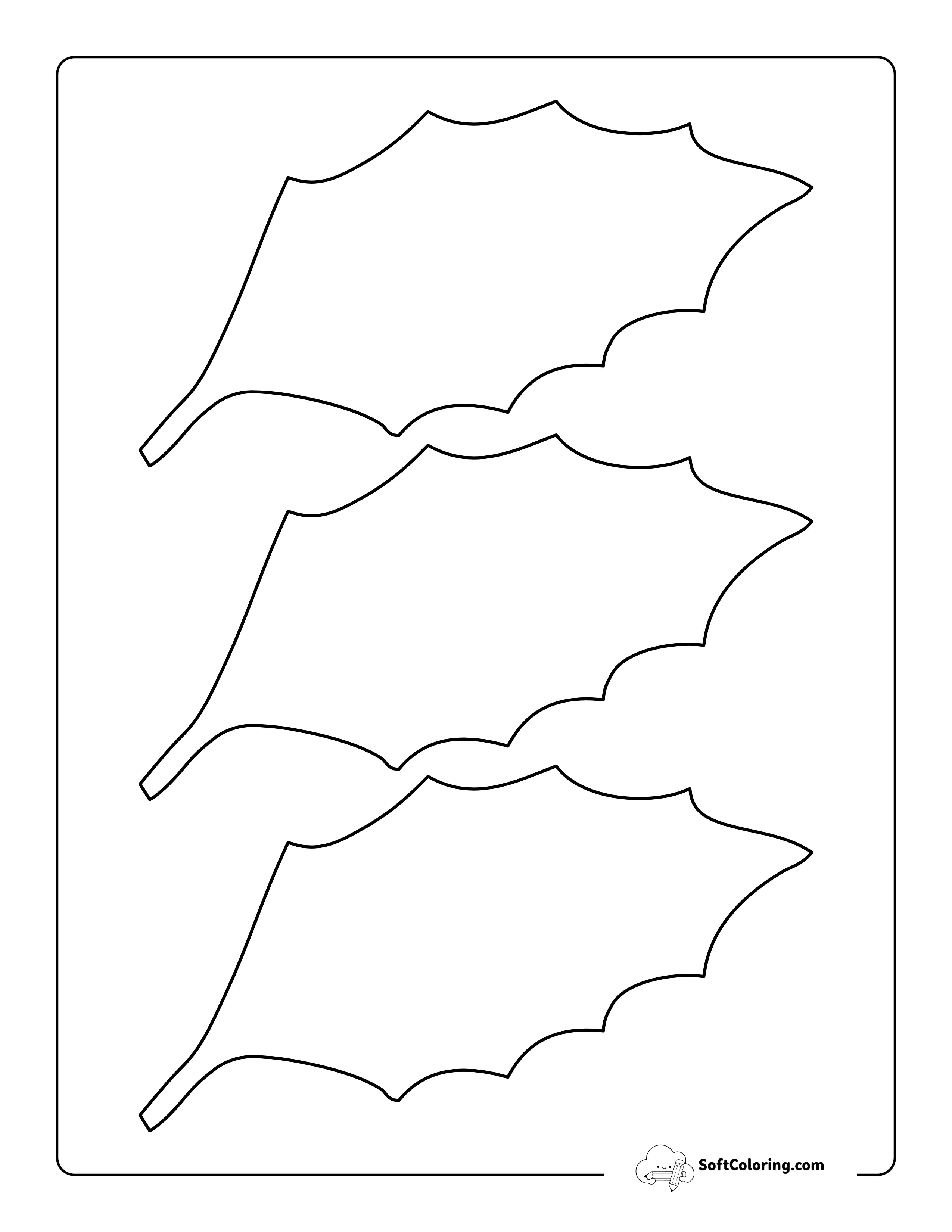 Holly Leaf Template - Medium