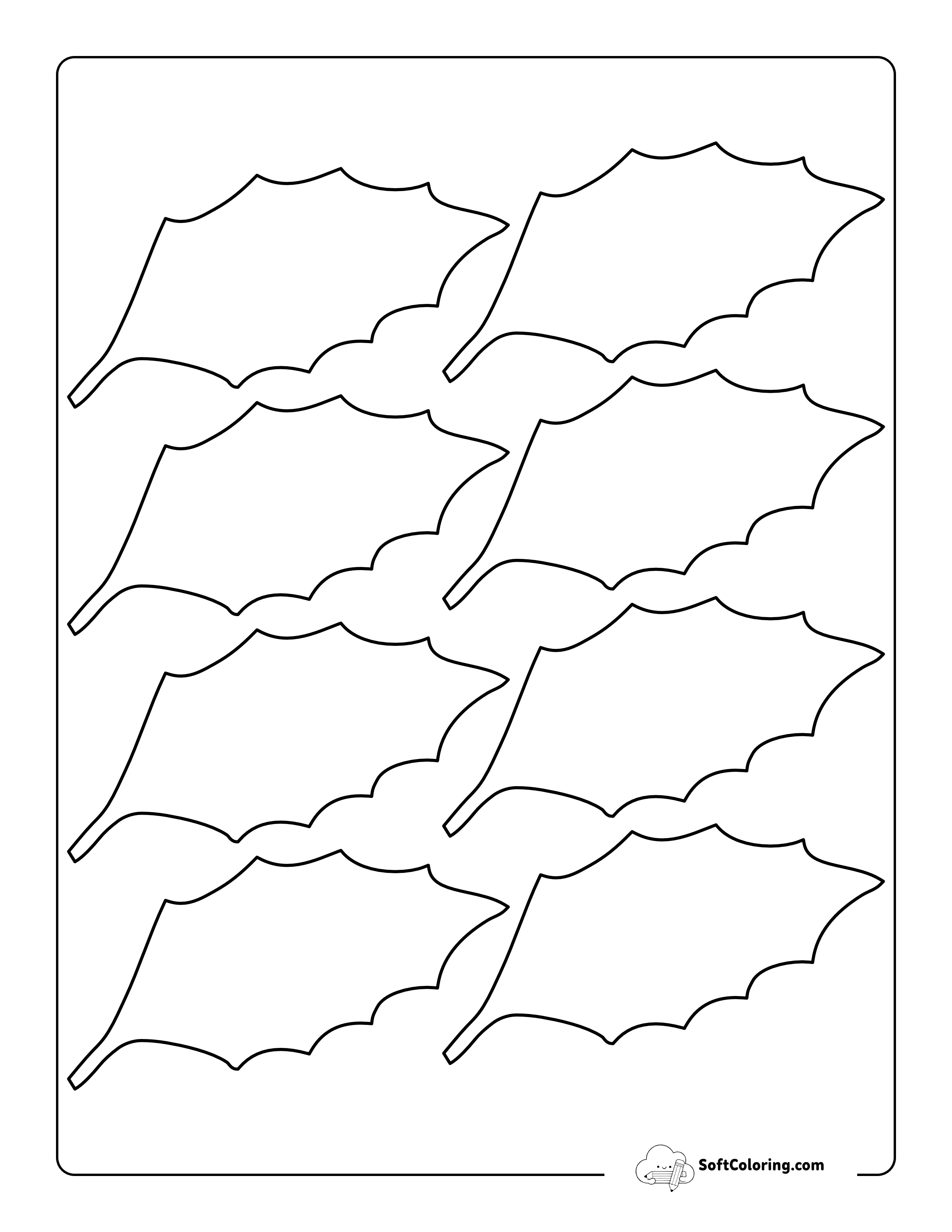 Holly Leaf Template - Small