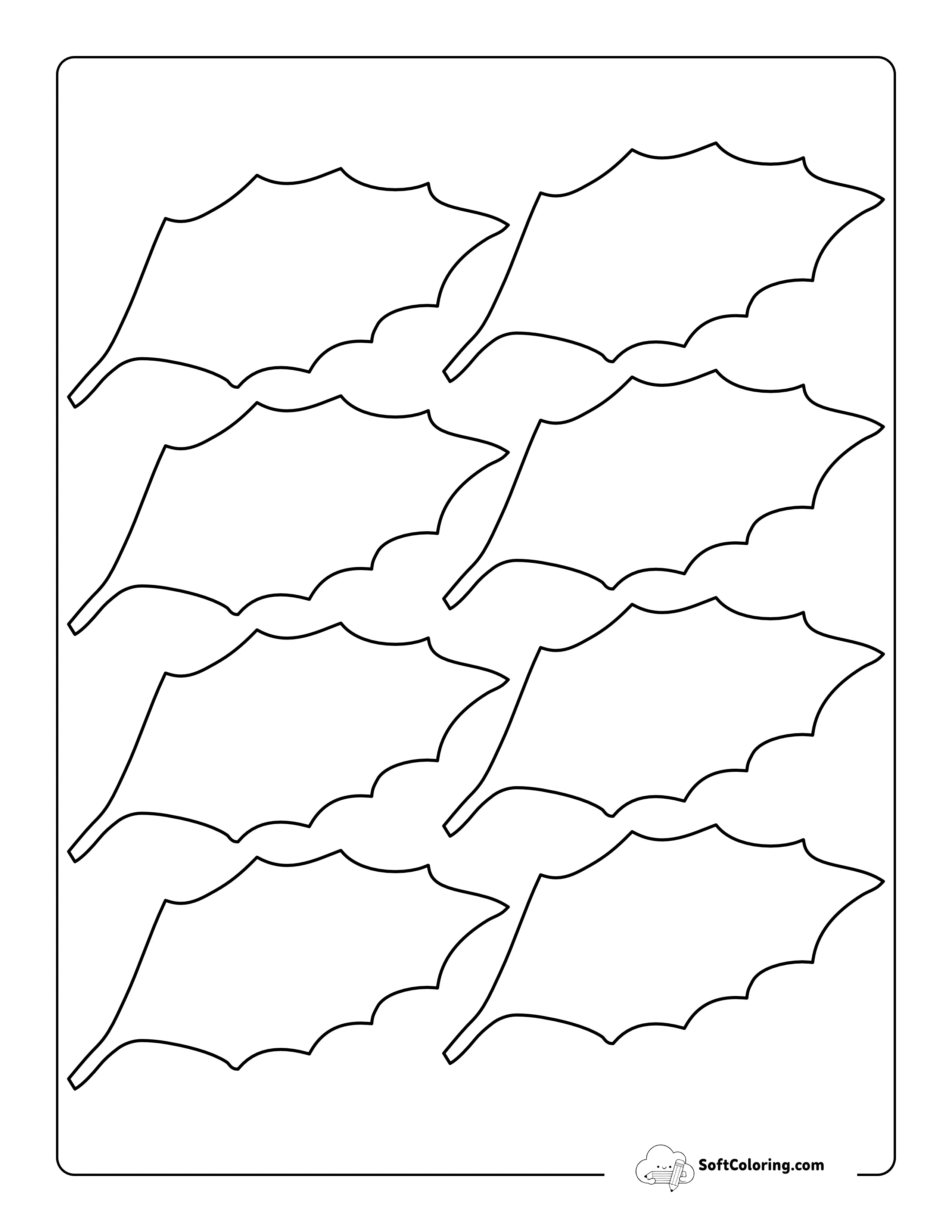 Holly Leaf Template - Small