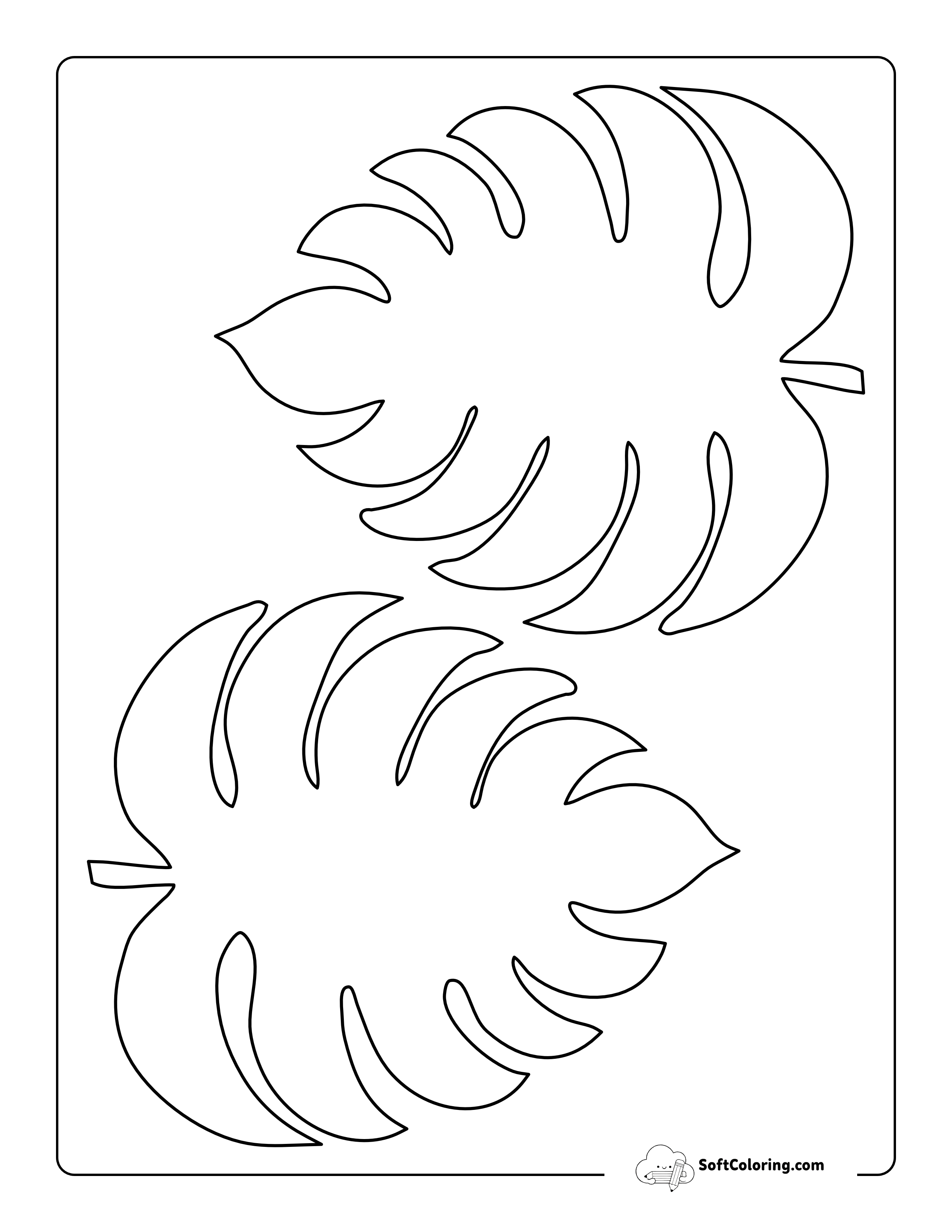 Monstera Leaf Template - Medium