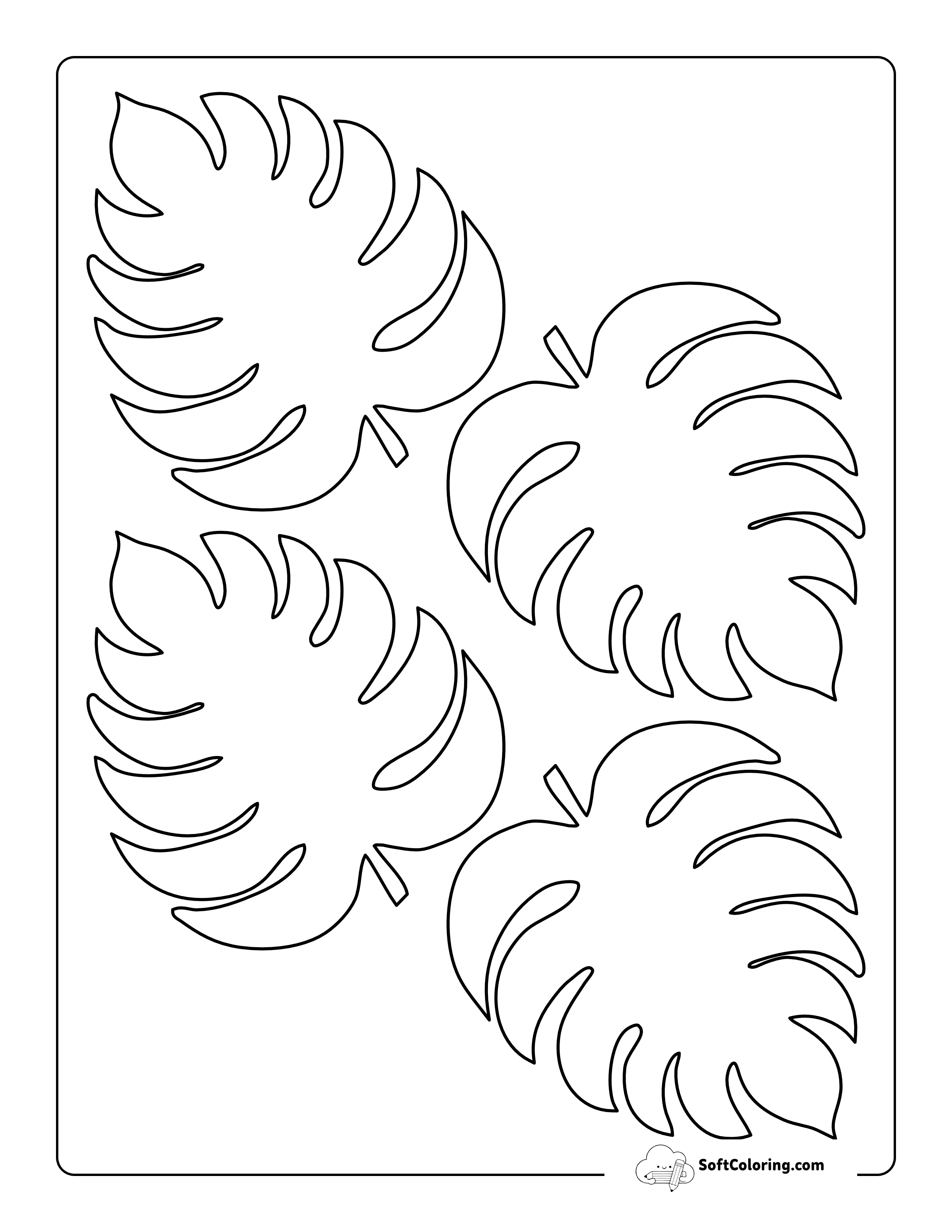 Monstera Leaf Template - Small