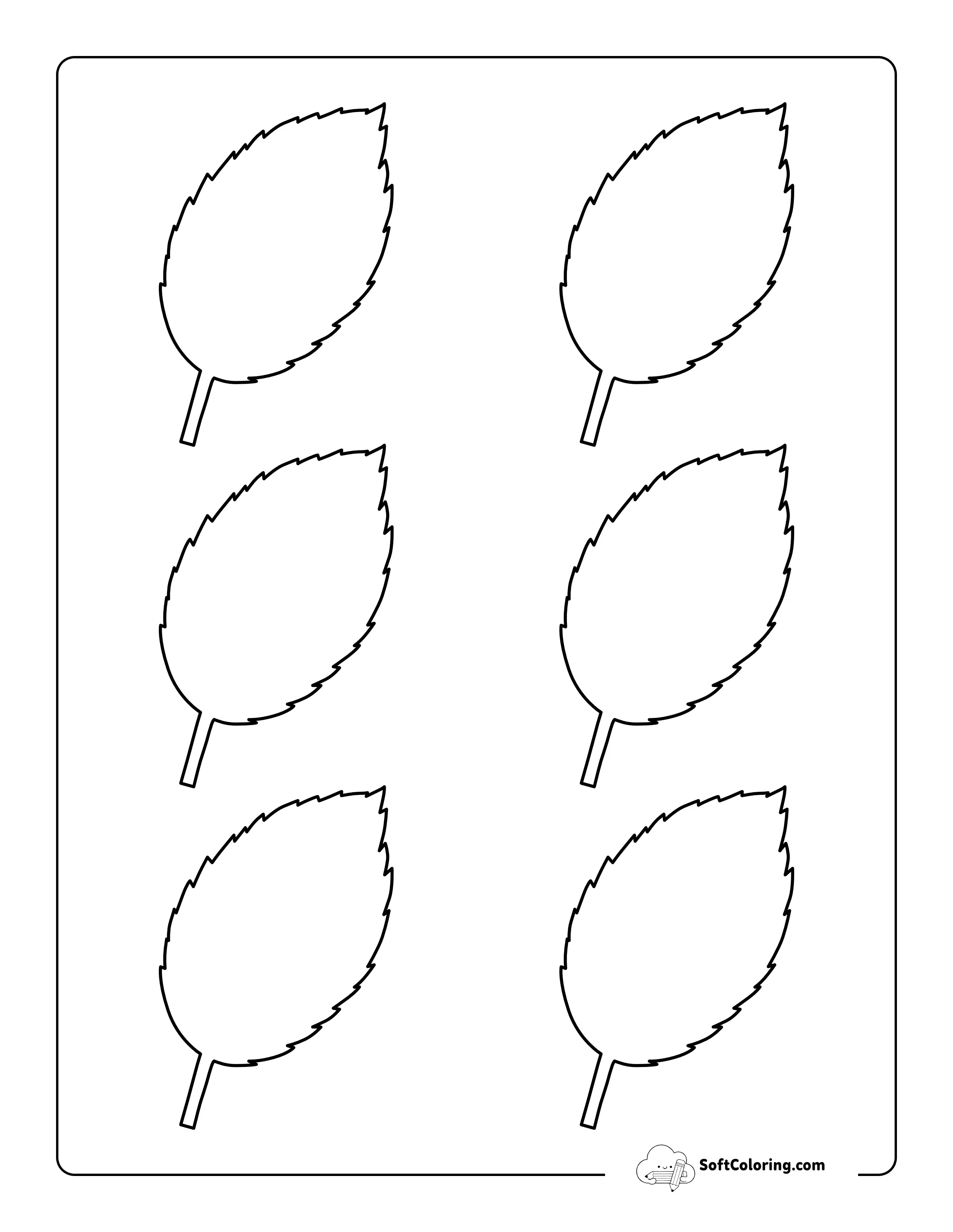 Rose Leaf Template - Small