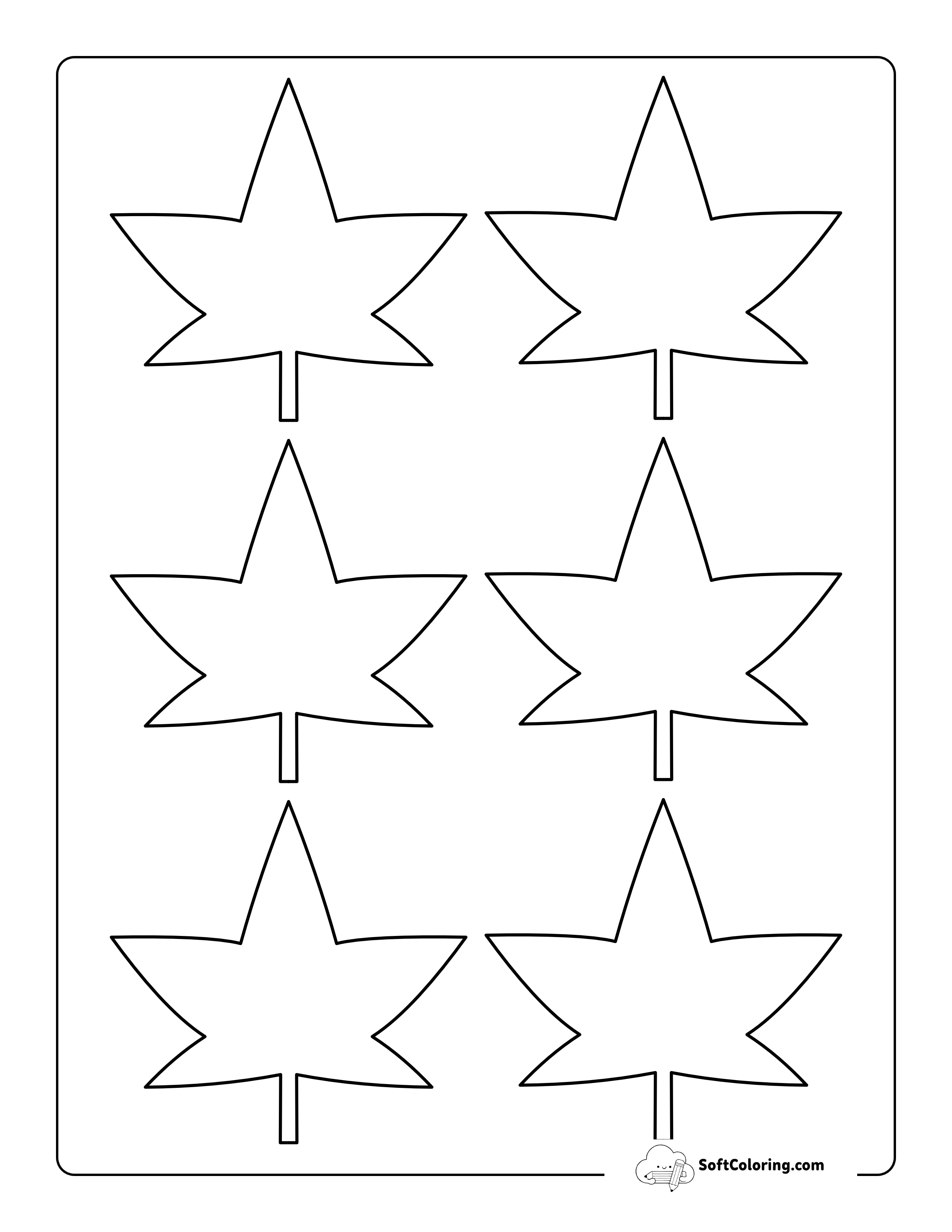 Star-Shaped Leaf Template - Small