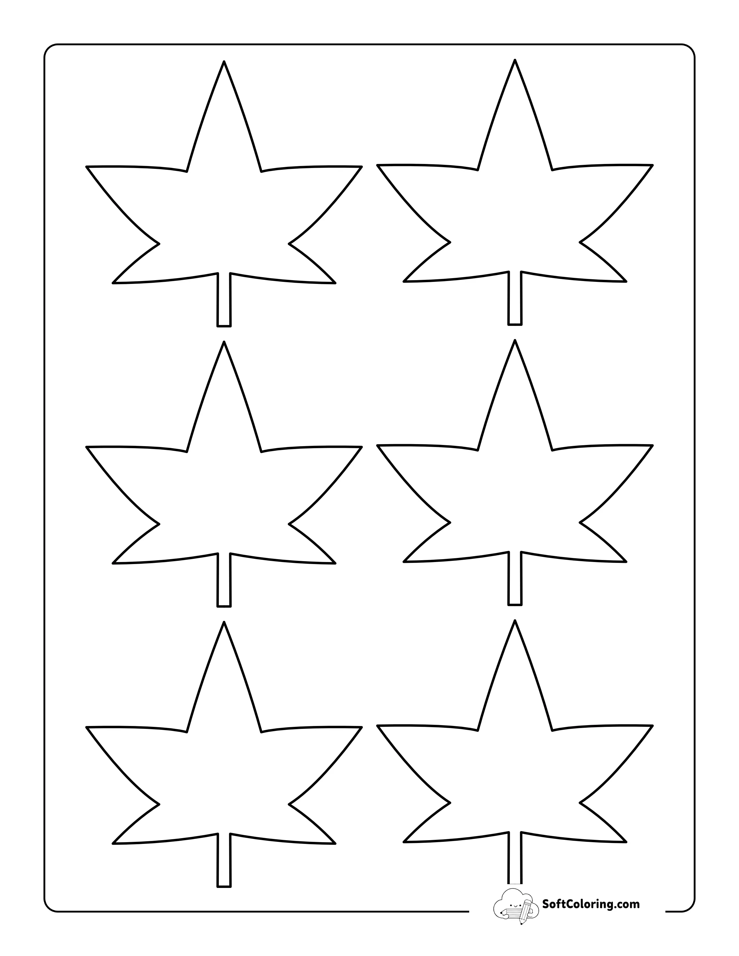 Star-Shaped Leaf Template - Small