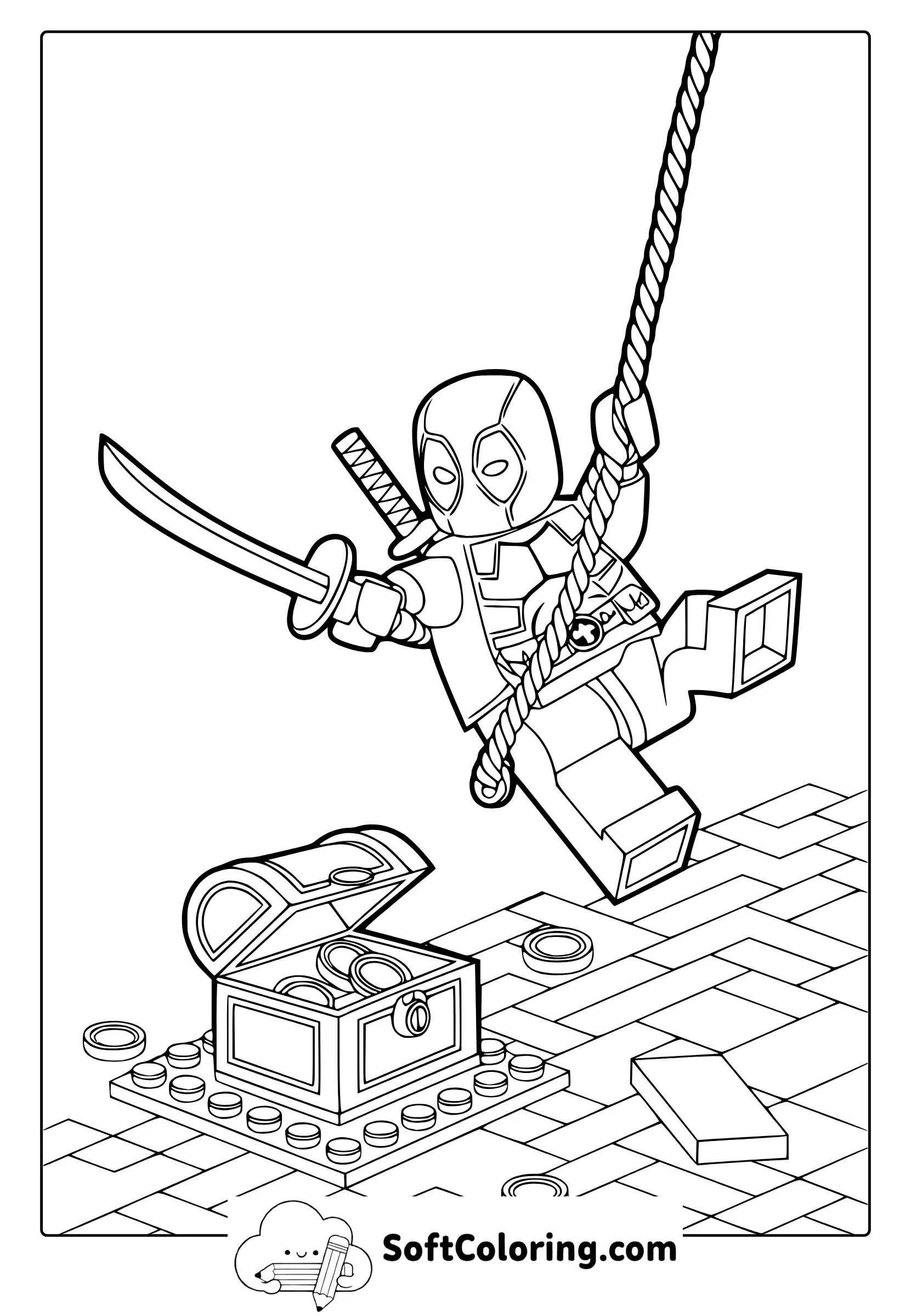 Lego Deadpool Coloring Page