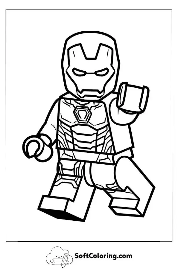 Lego Iron Man Coloring Page