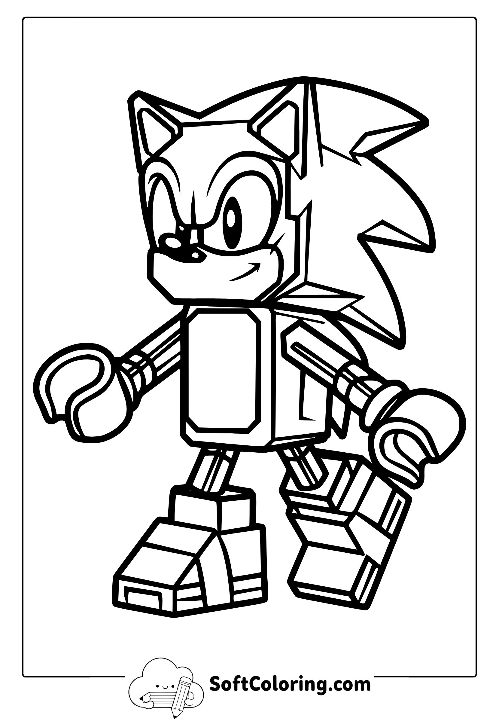Lego Sonic Coloring Page