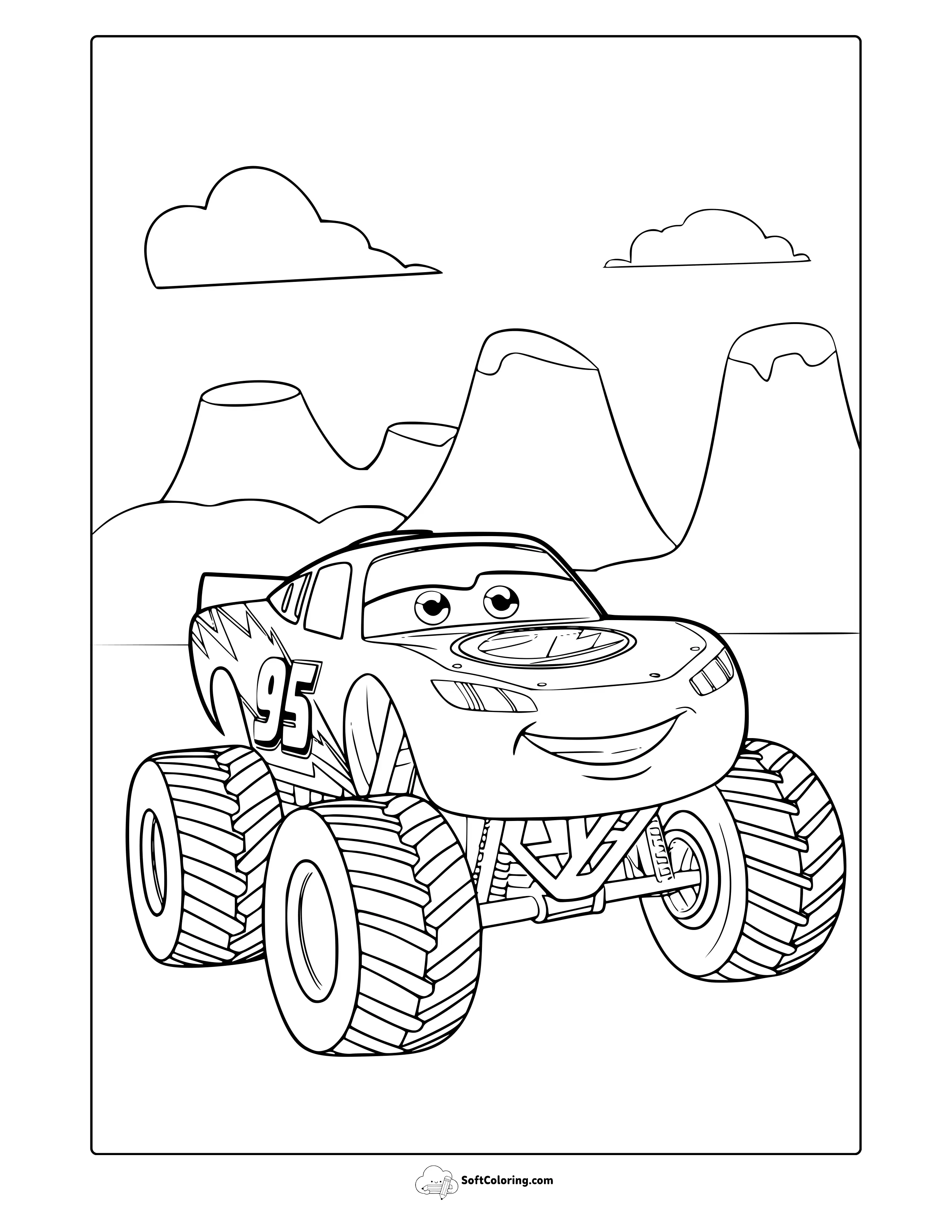 Lightning Mcqueen Monster Truck Coloring Page