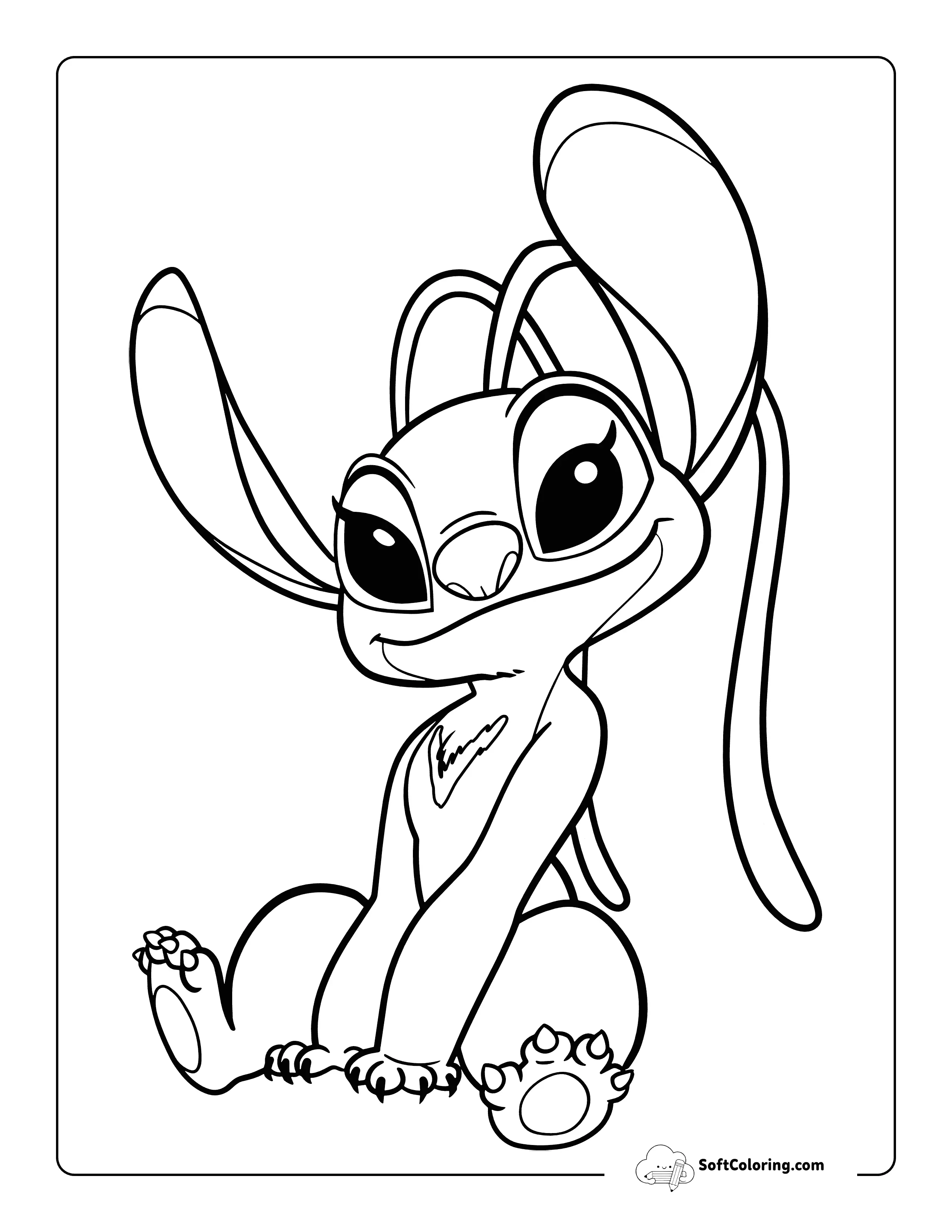 Cute Angel Drawing To Color Inspired By Lilo And Stitch