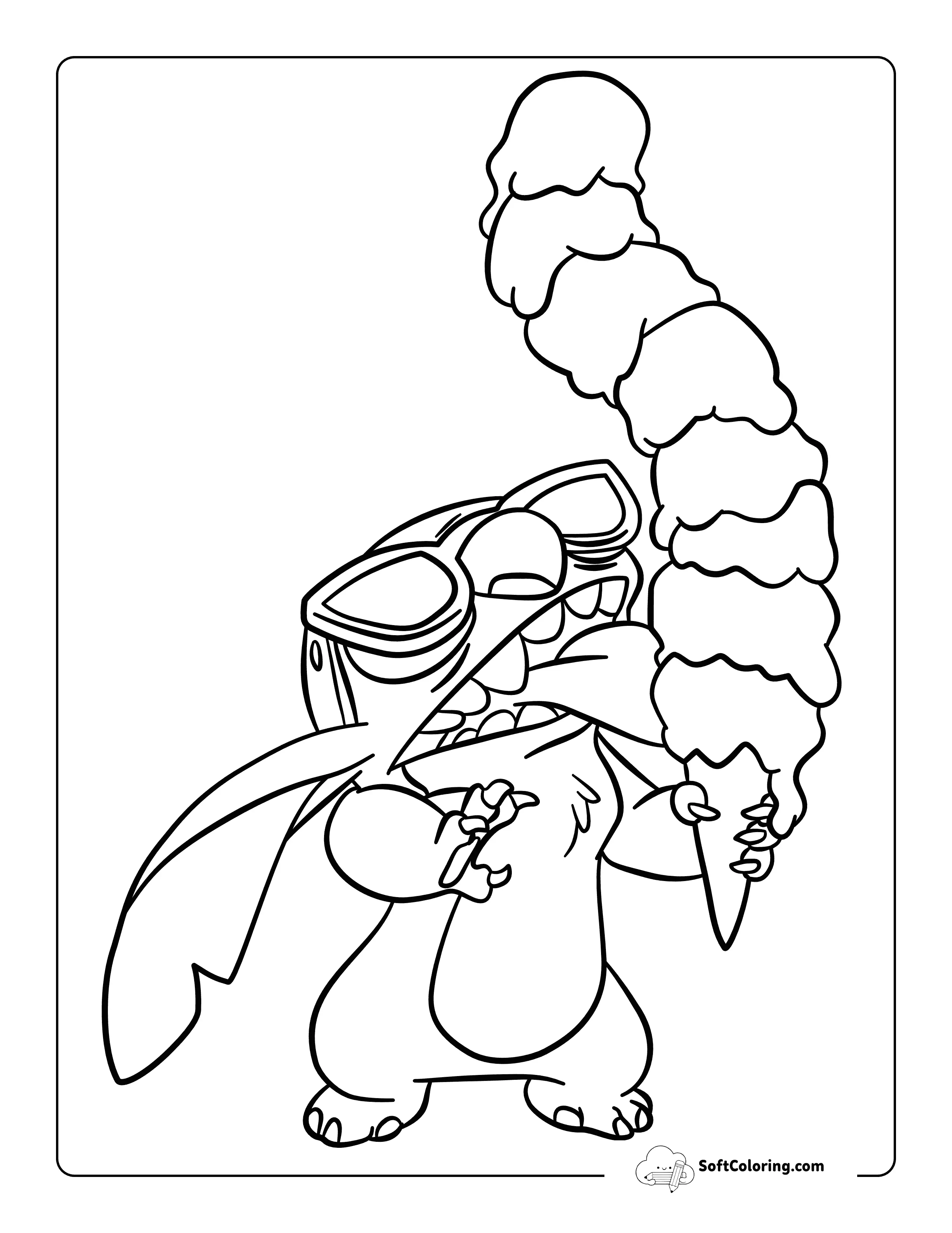 Cute Ice Cream Stitch-Inspired Coloring Sheet