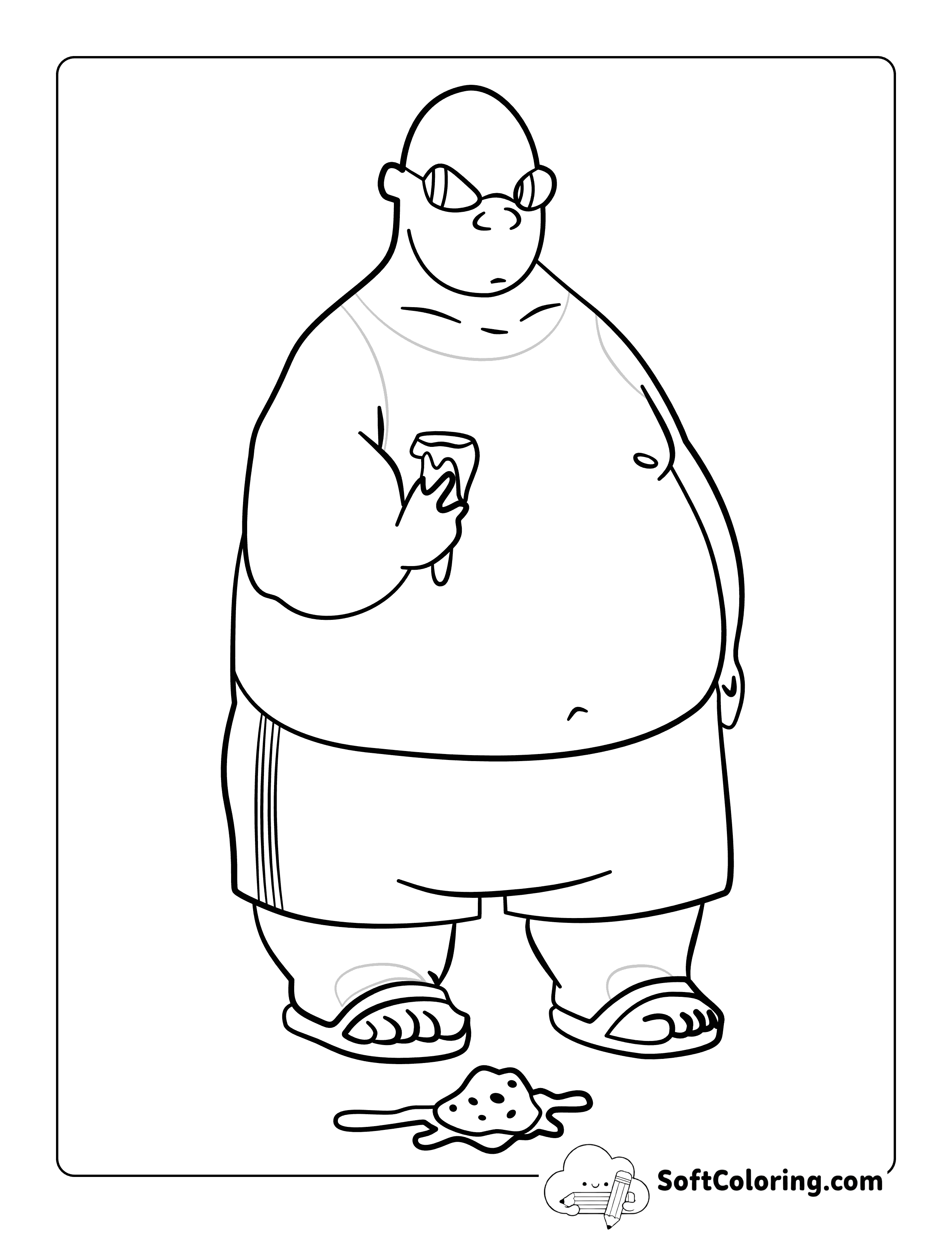 Ice Cream Guy Coloring Page Inspired by Lilo and Stitch