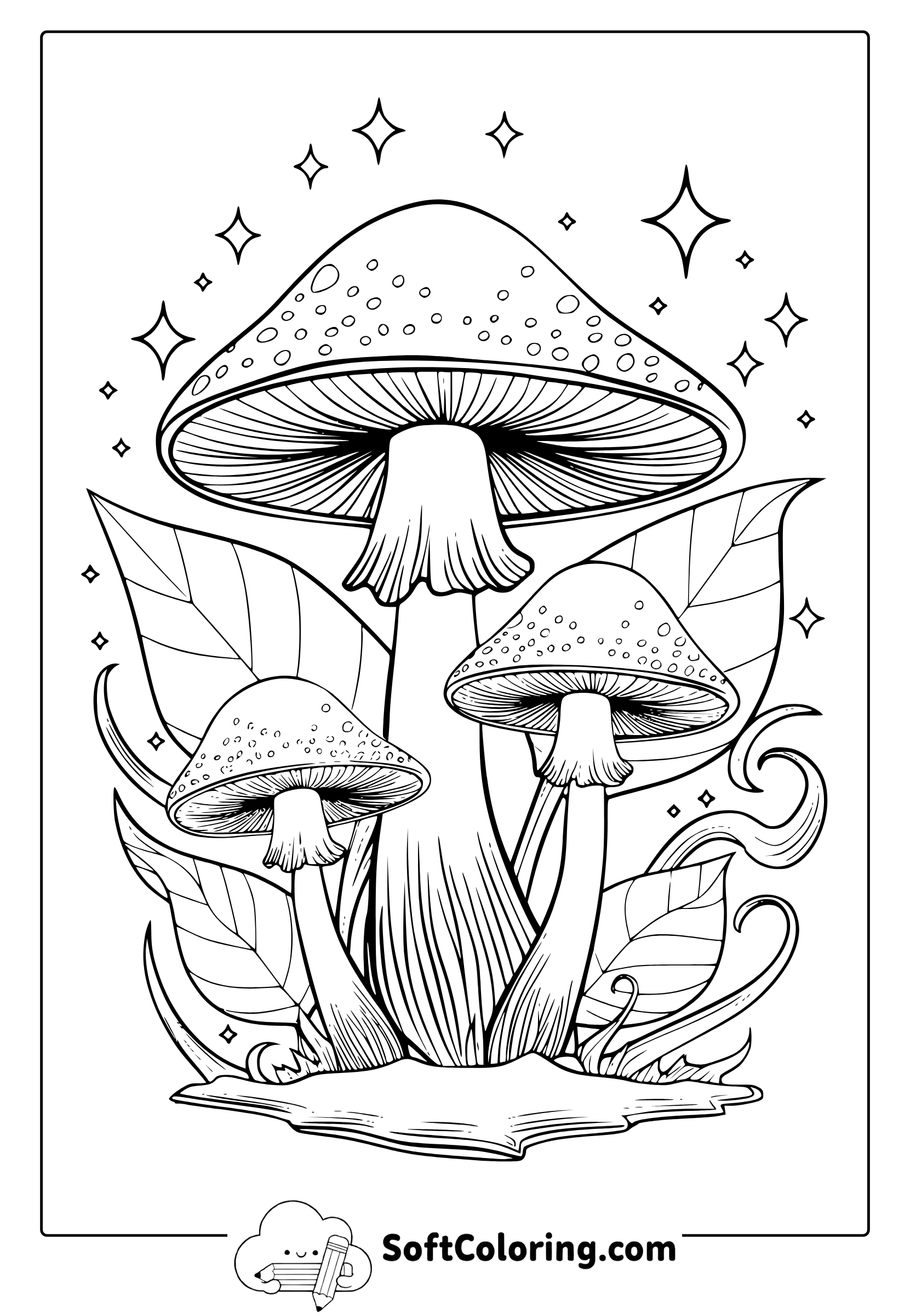 magic mushroom coloring page