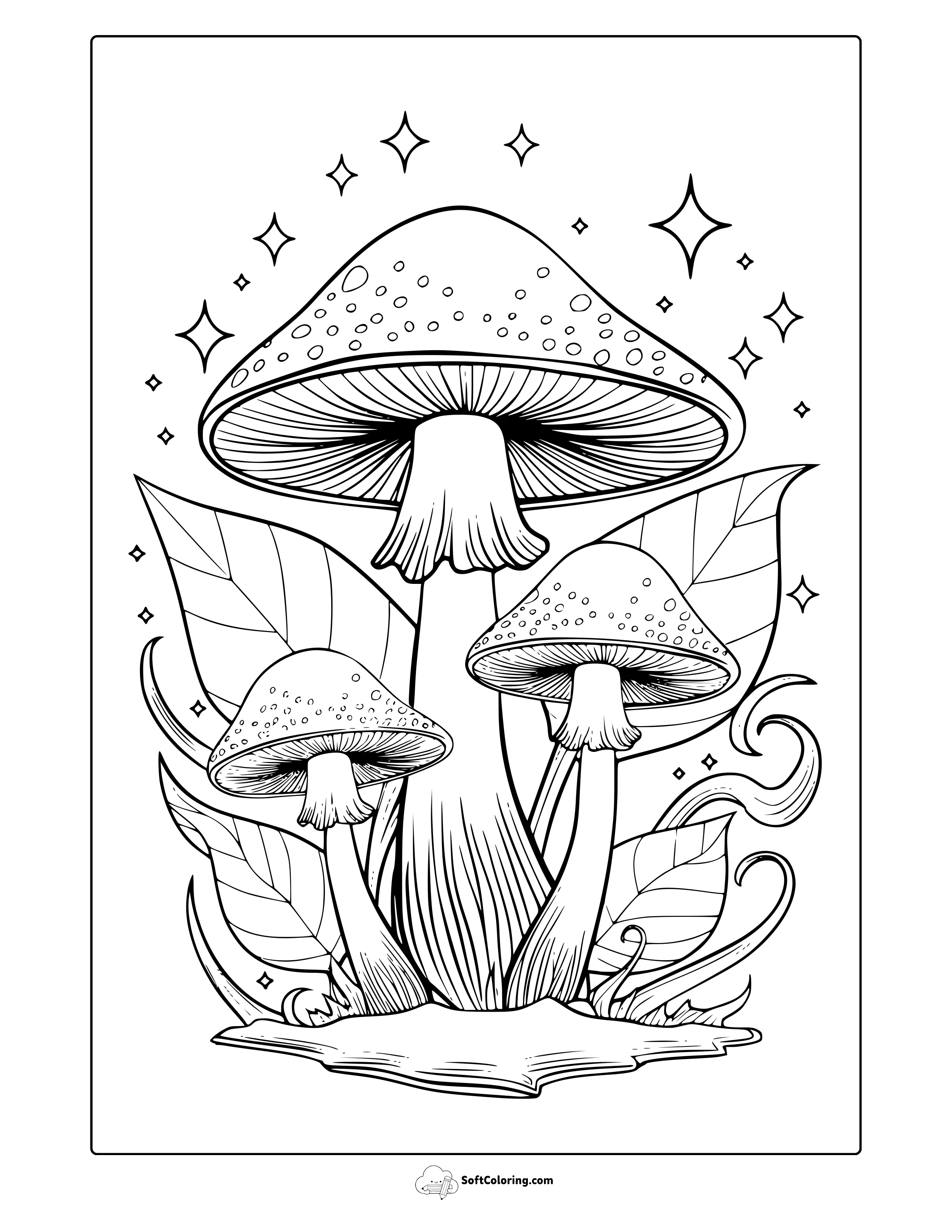 Magic Mushroom Coloring Page
