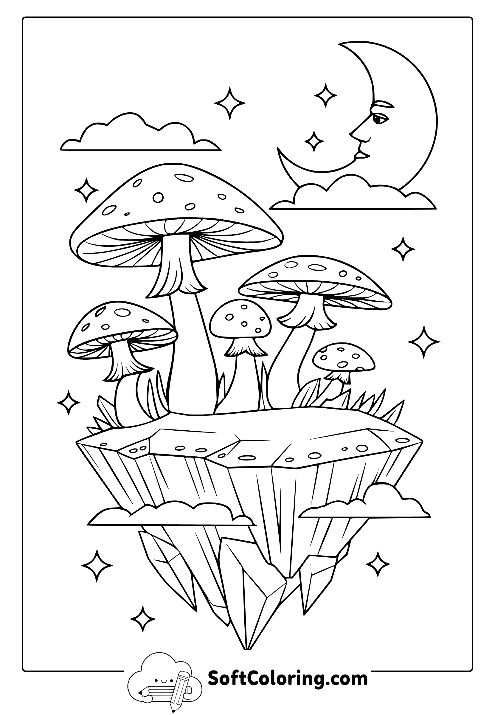 magic mushroom planet coloring page