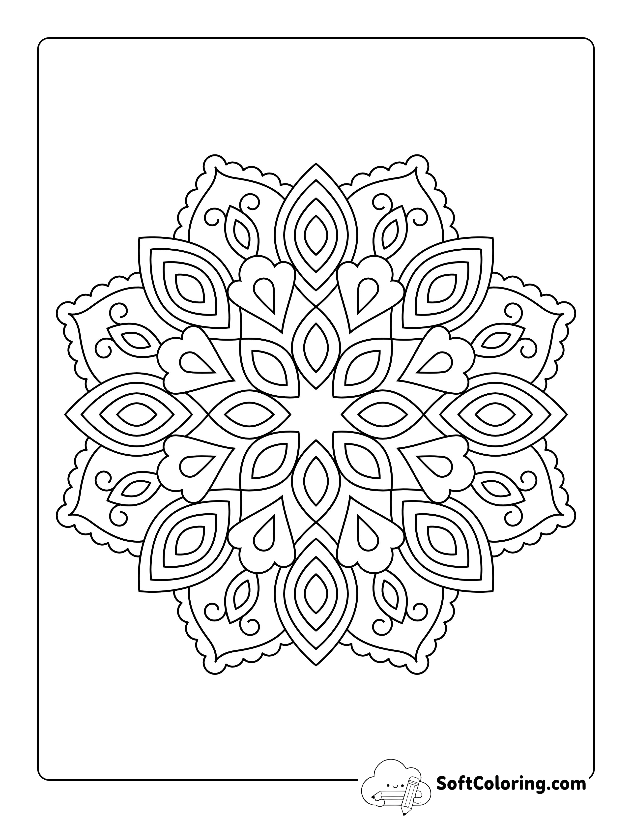Free Printable Star-shaped Mandala