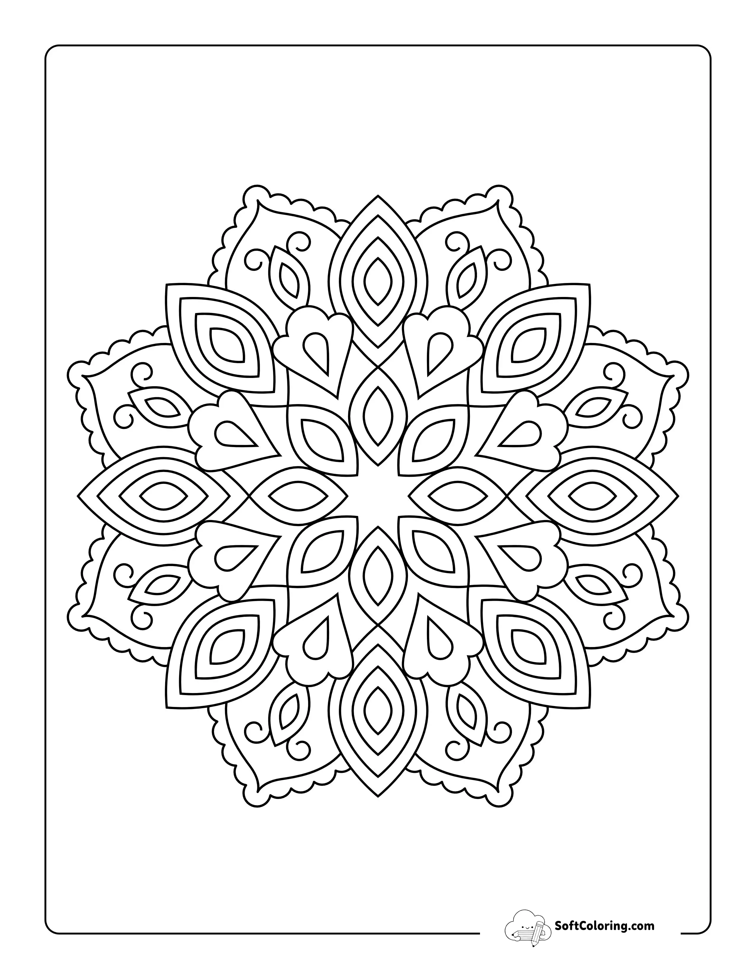 Free Printable Star-Shaped Mandala