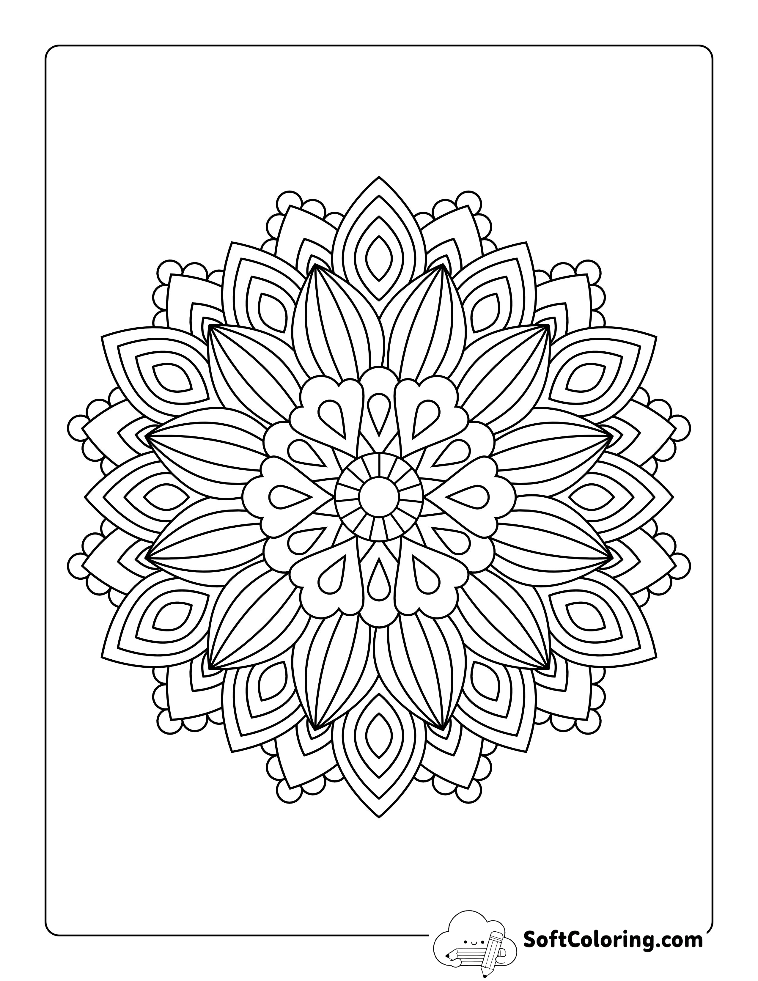 Intricate Mandala Coloring Page