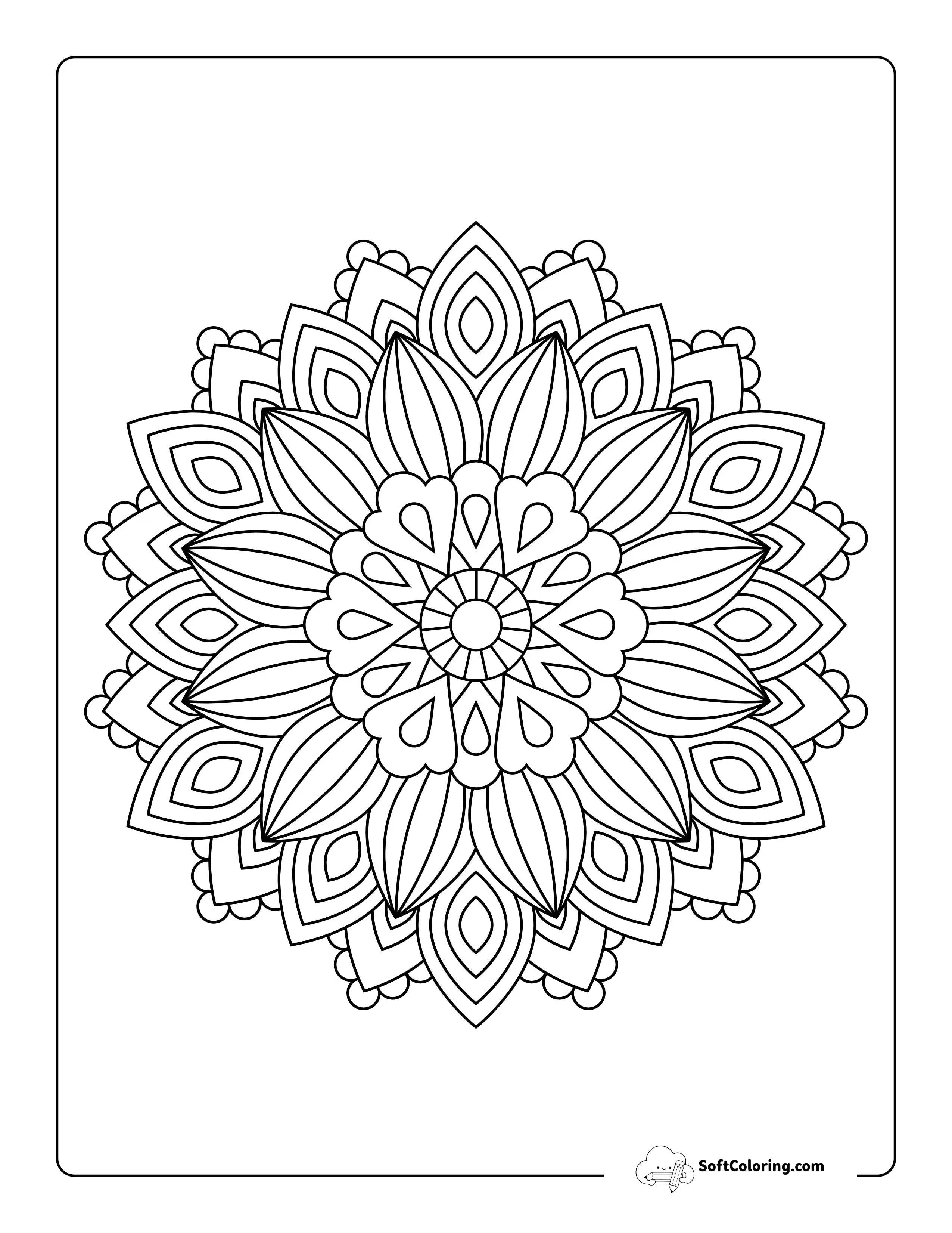 Intricate Mandala Coloring Page