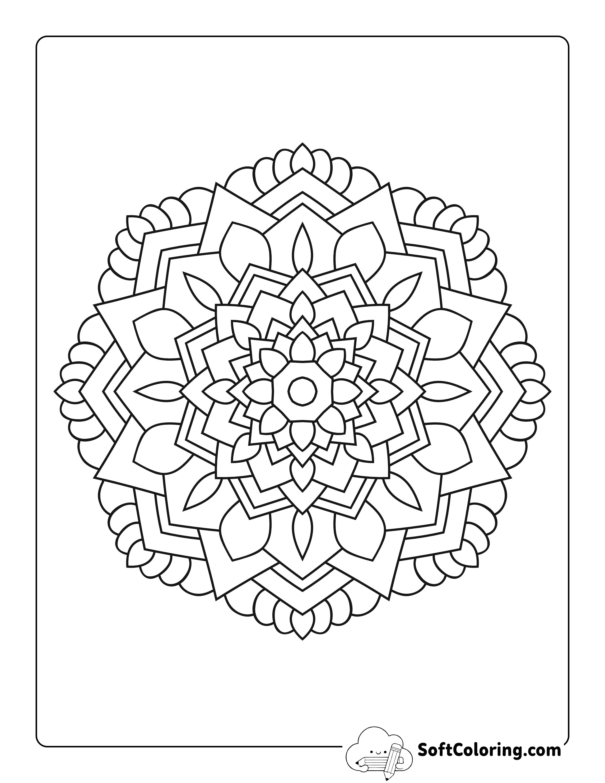 Geometric Mandala to Color