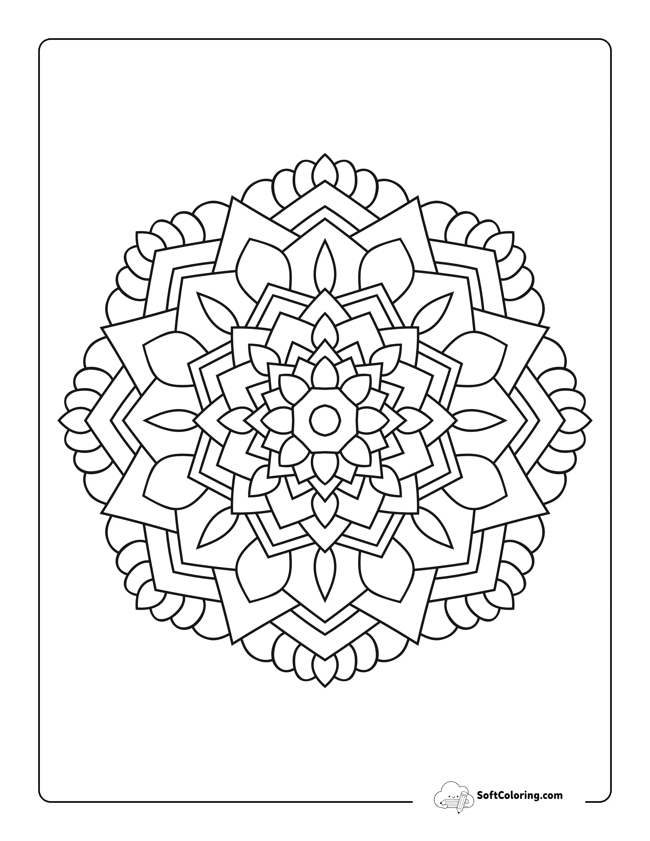 Geometric Mandala To Color