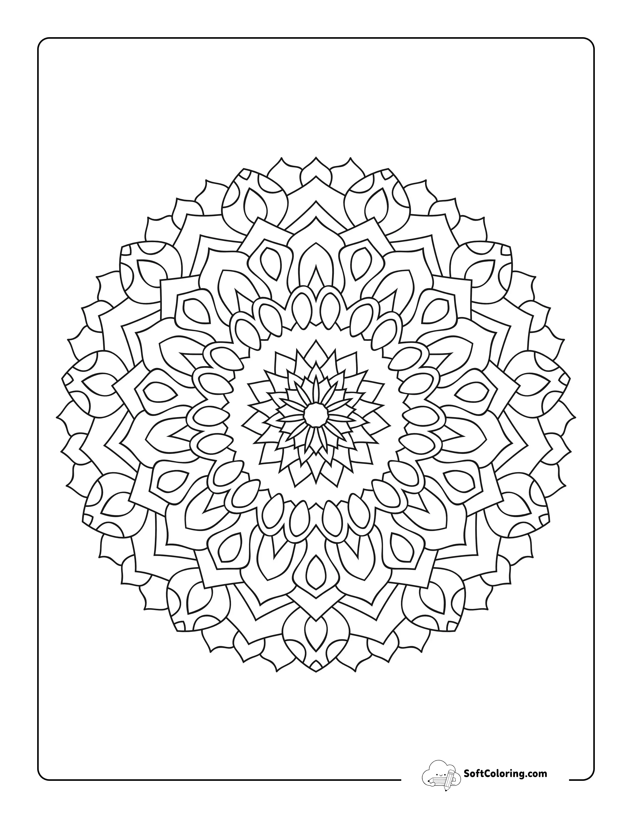 Detailed Mandala For Adults To Color