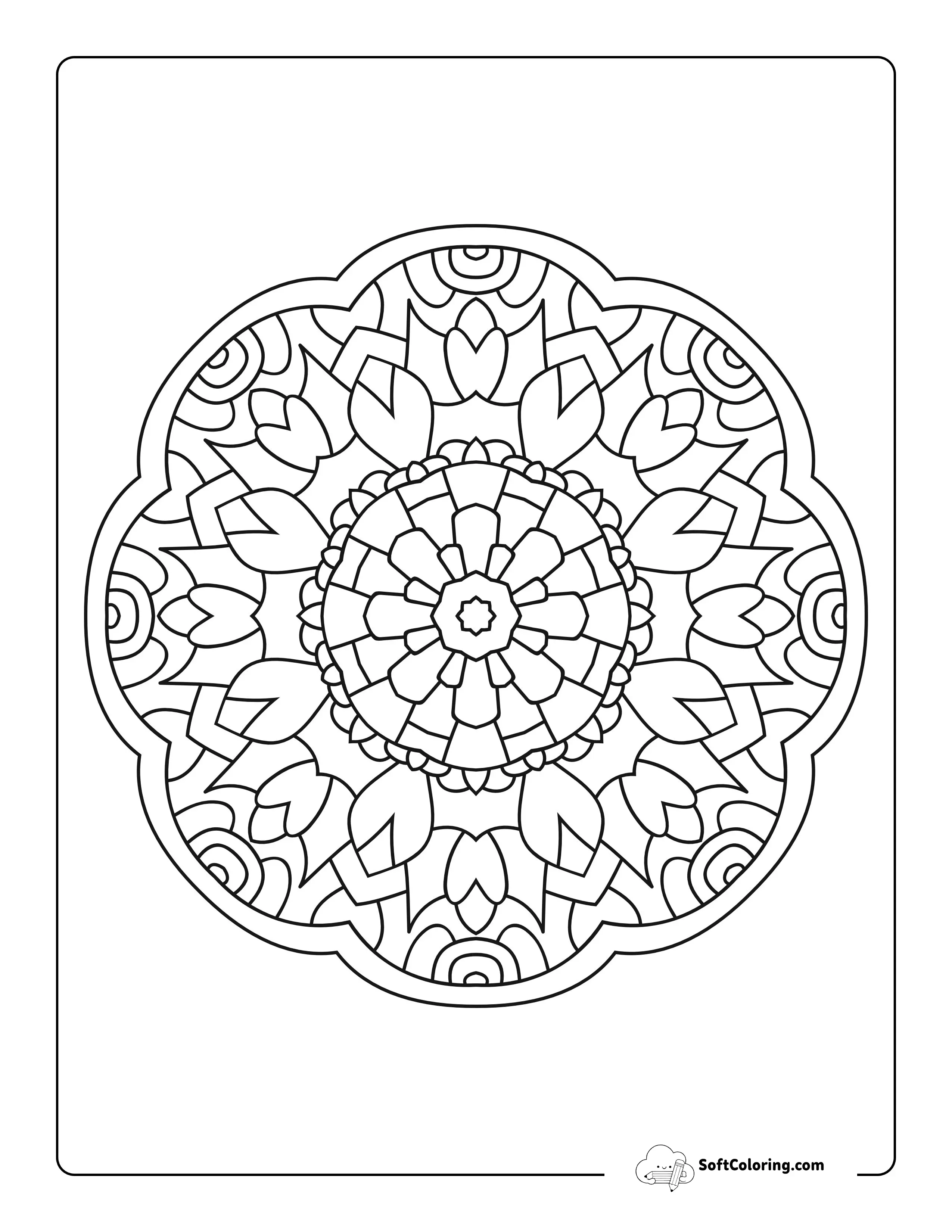 Round Mandala To Color