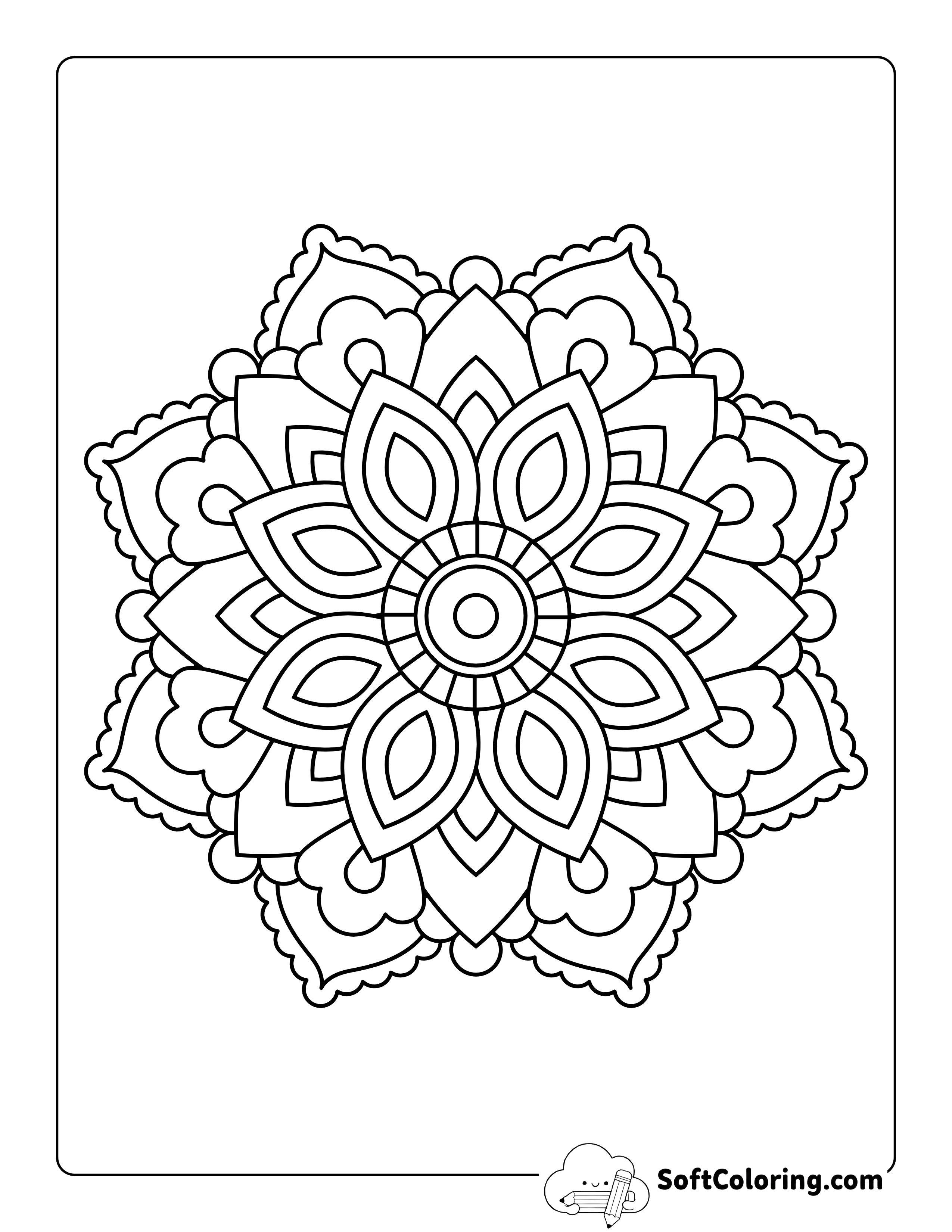 Flower Mandala Coloring Page
