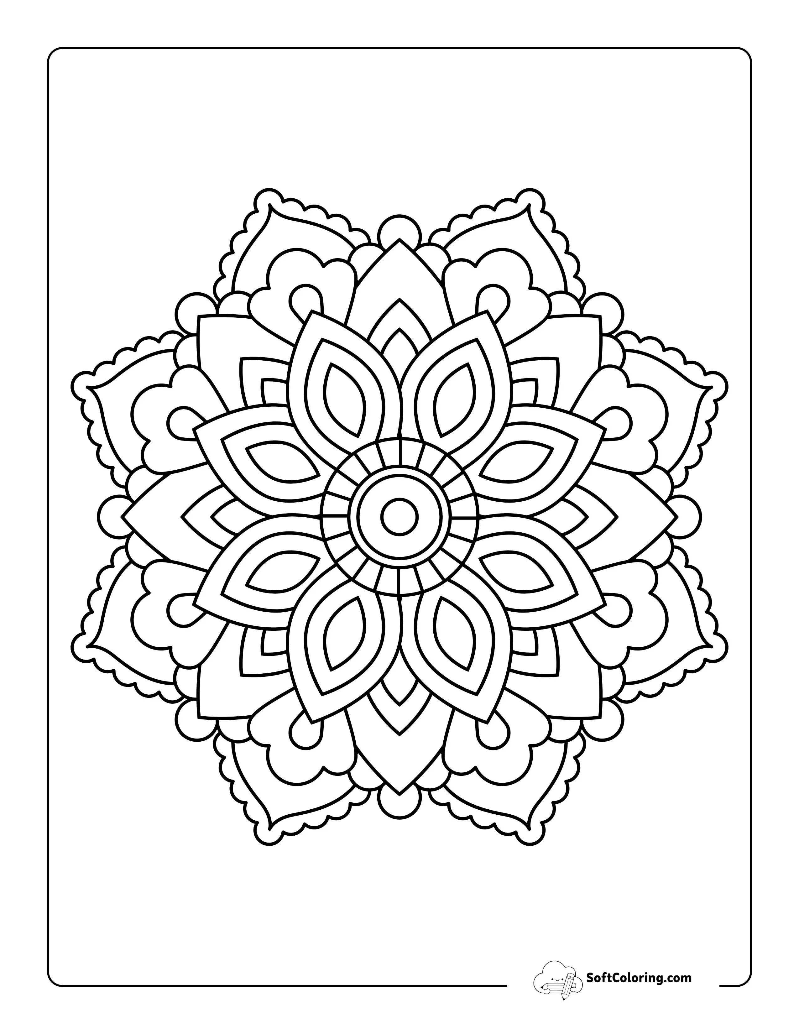 Flower Mandala Coloring Page