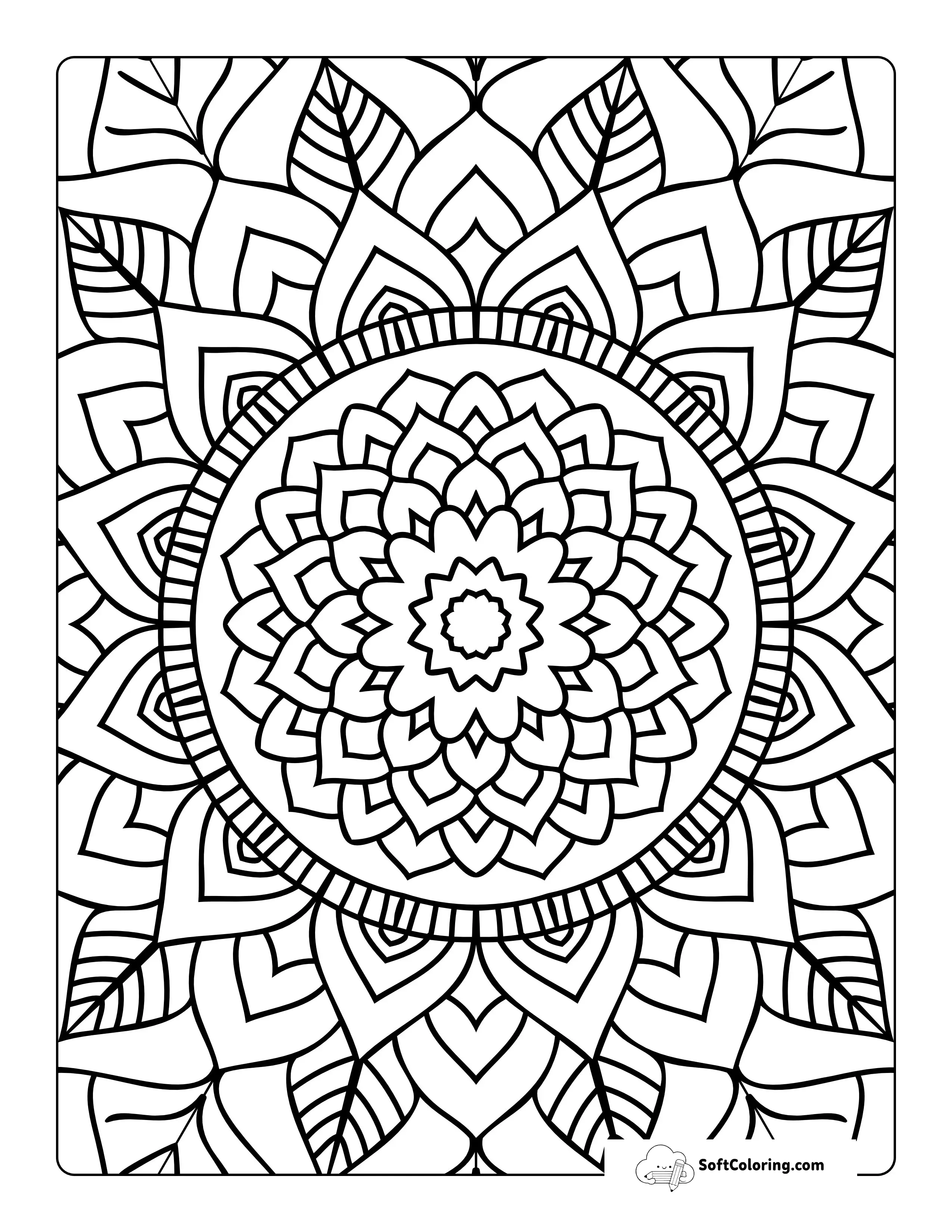 Full-Page Mandala To Color