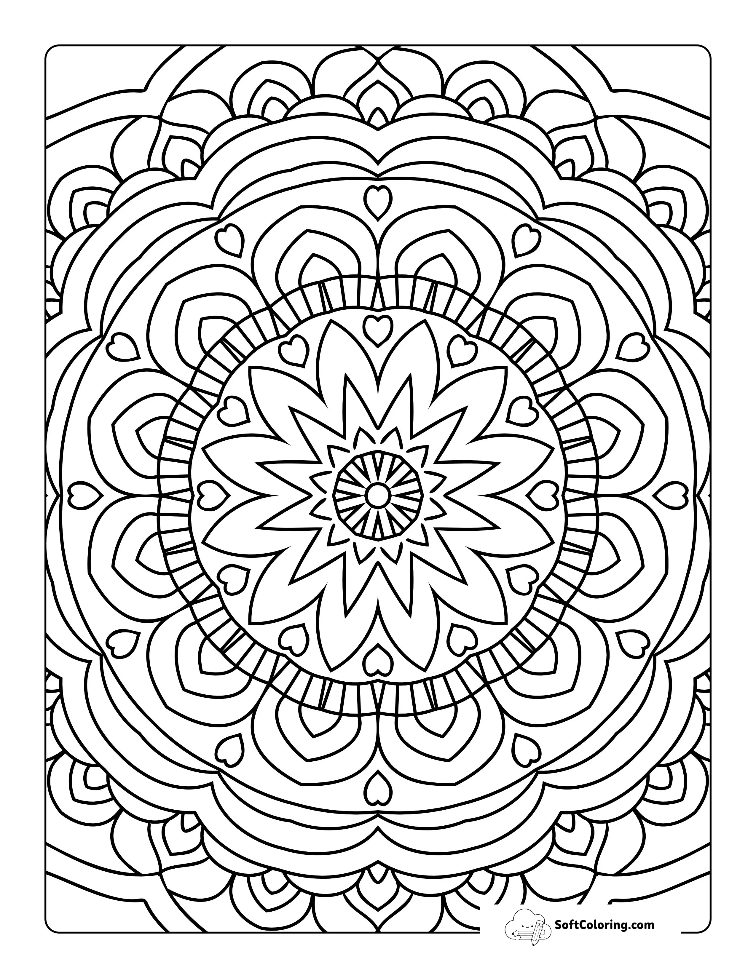 Full-Page Mandala For Adults