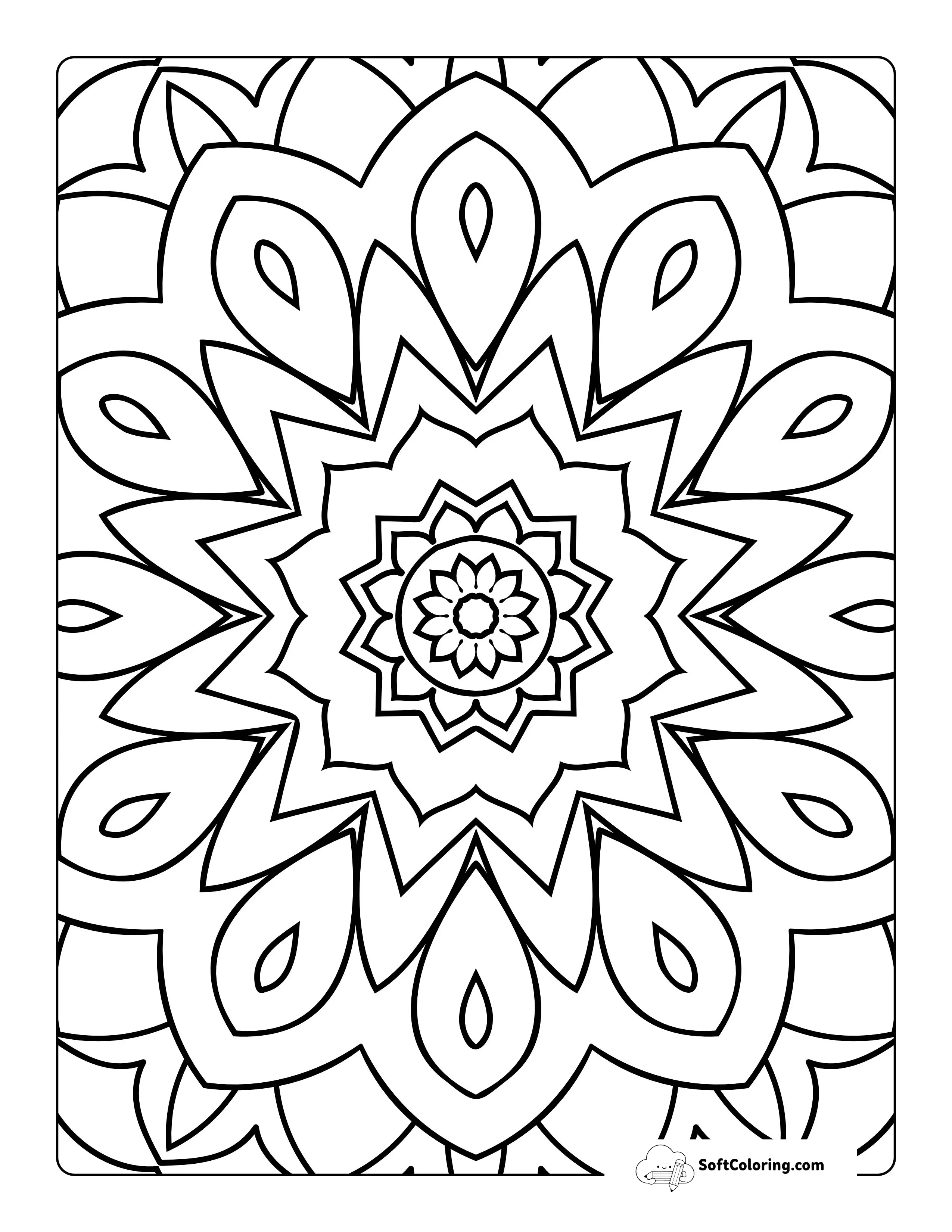 Full-Page Printable Mandala