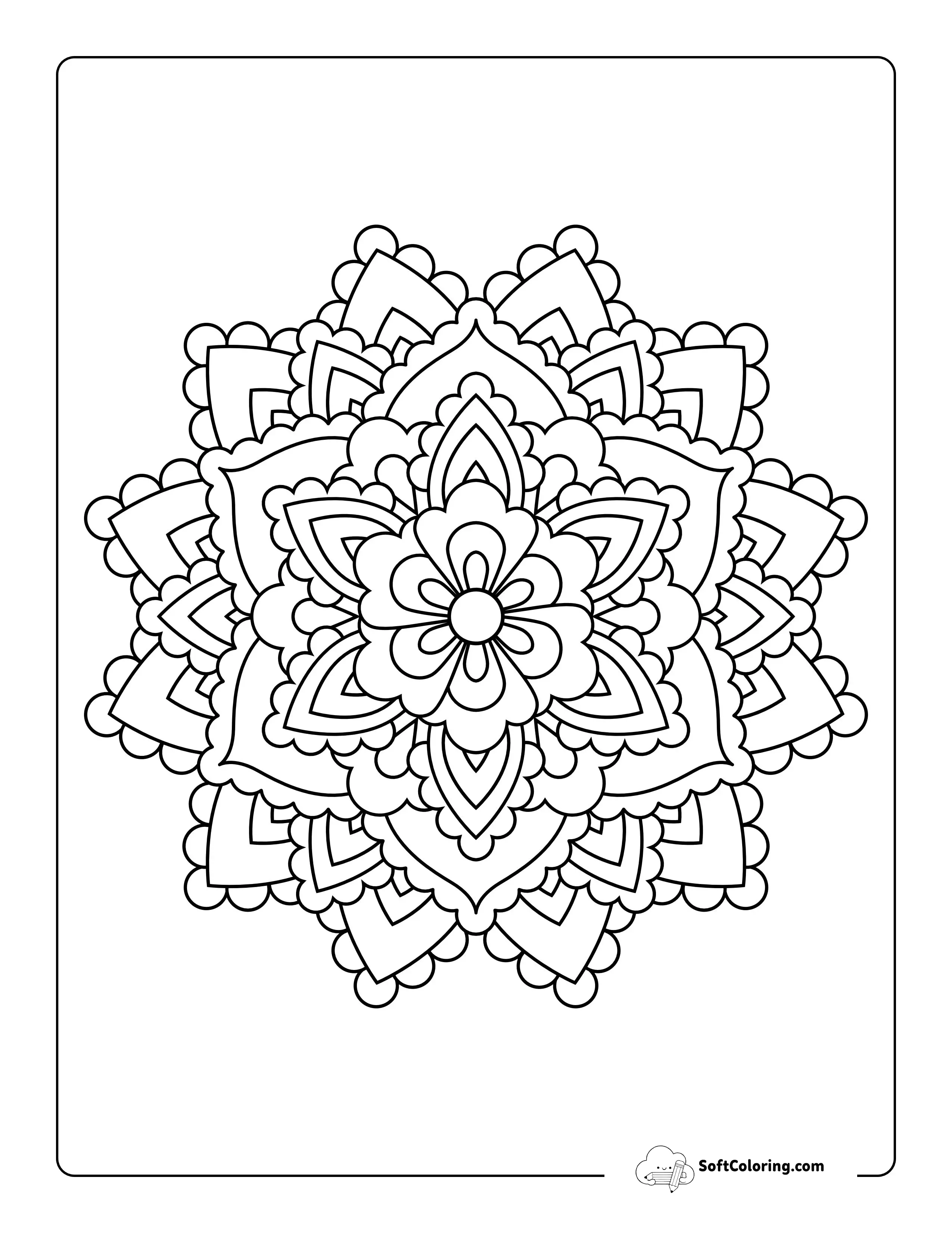 Star-Shaped Mandala To Color