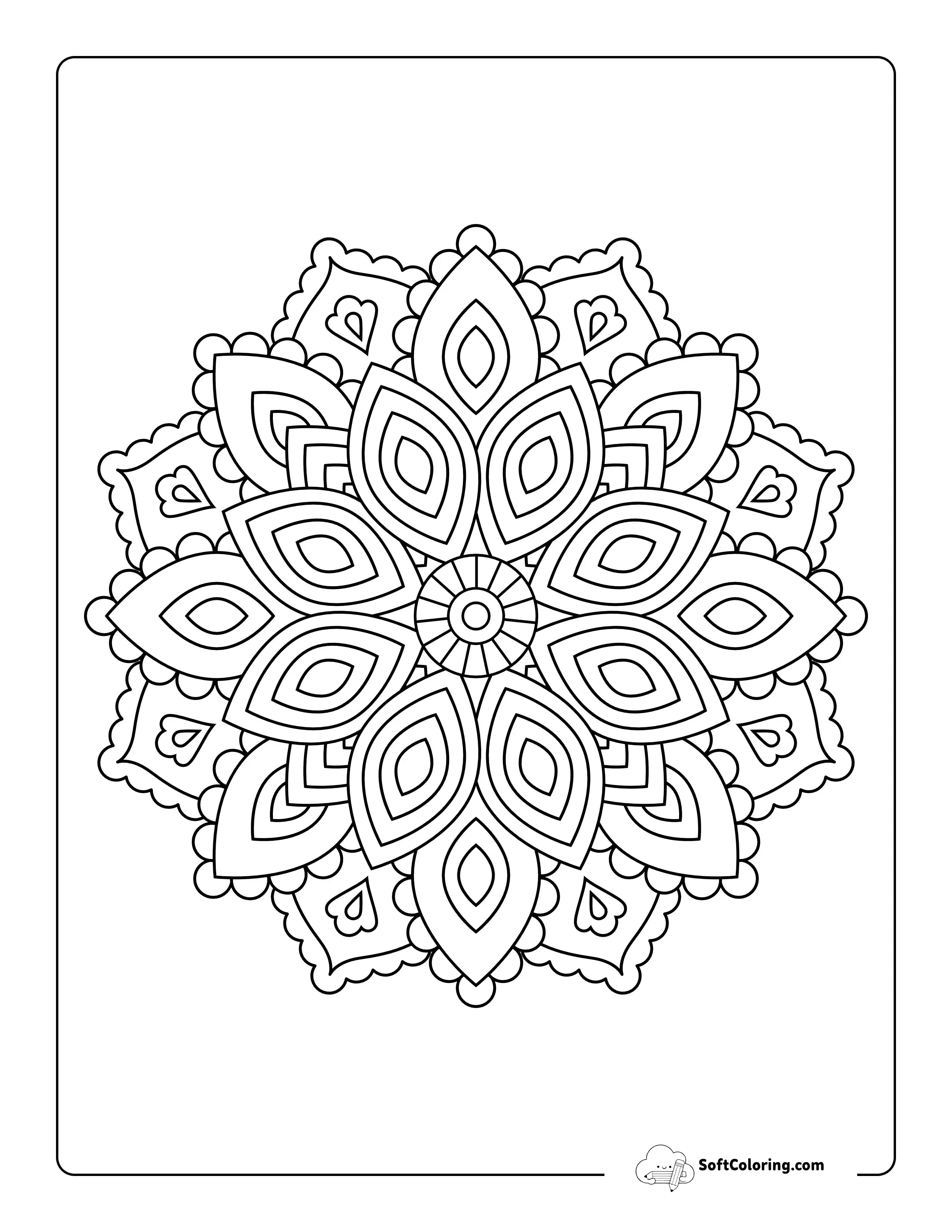 Geometric Mandala Coloring Page