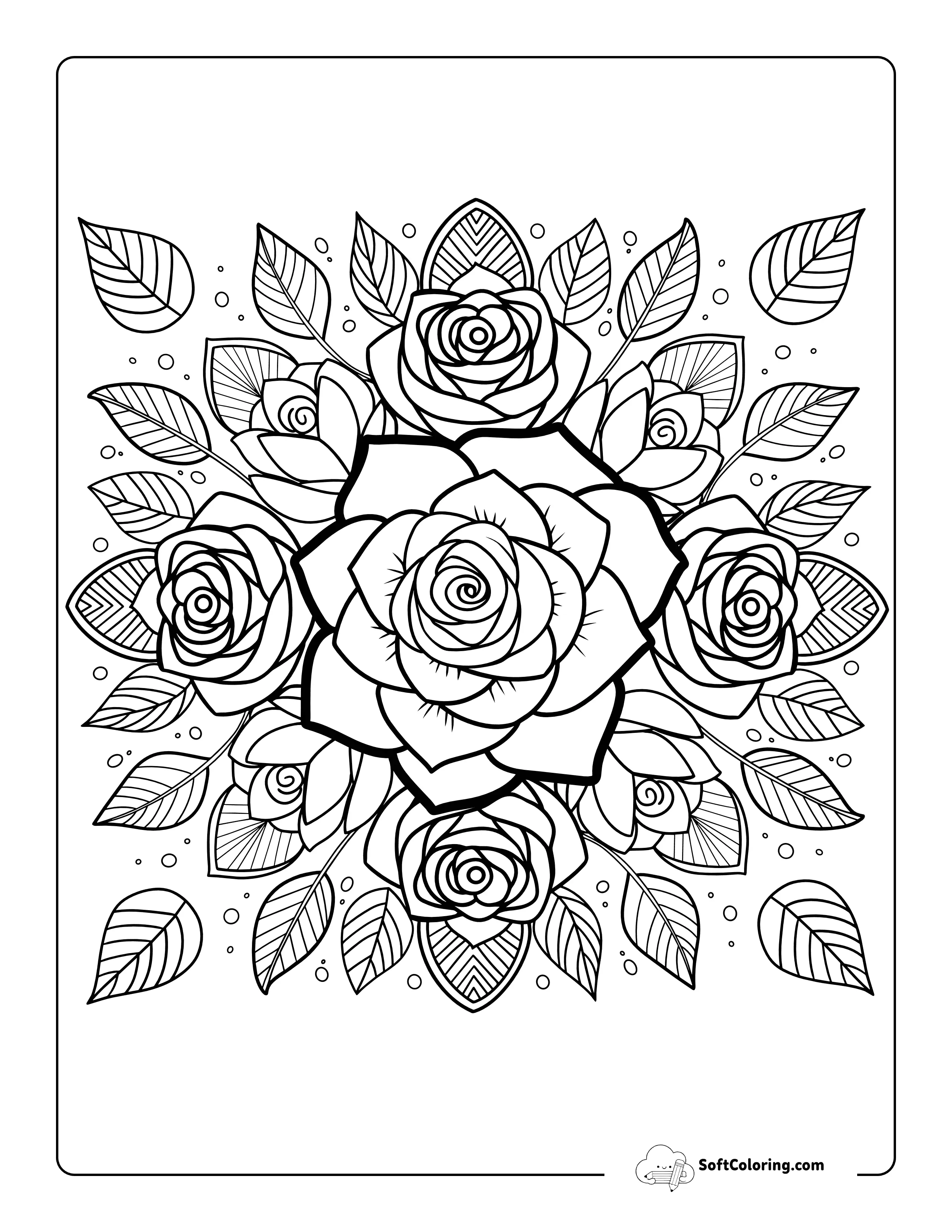 Rose Mandala Coloring Page