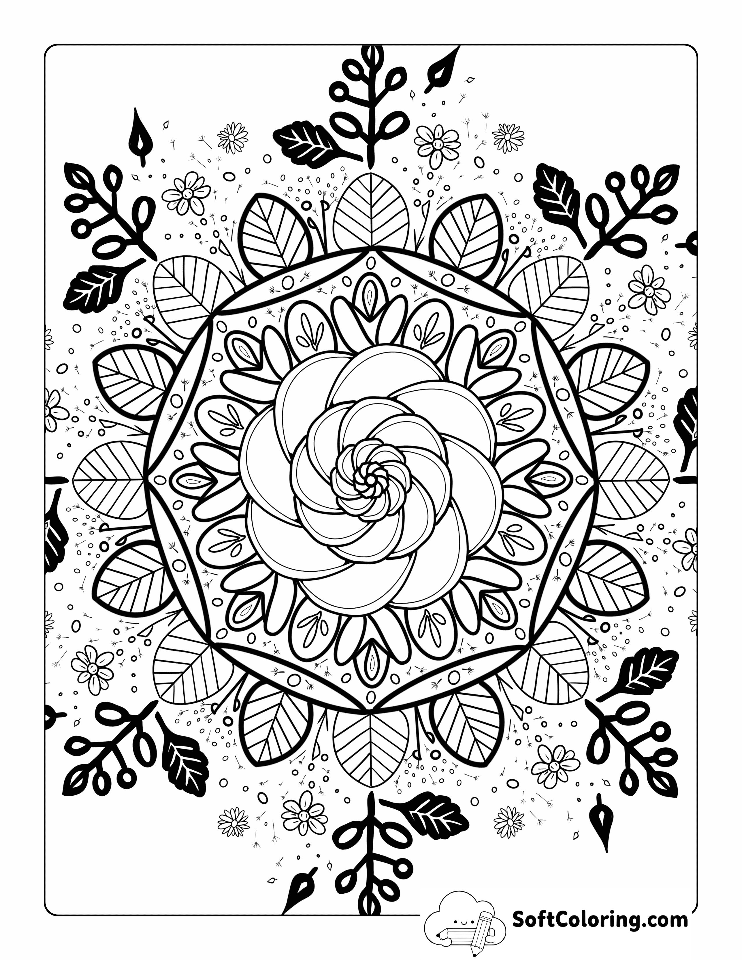 Spring Florals Printable Mandala