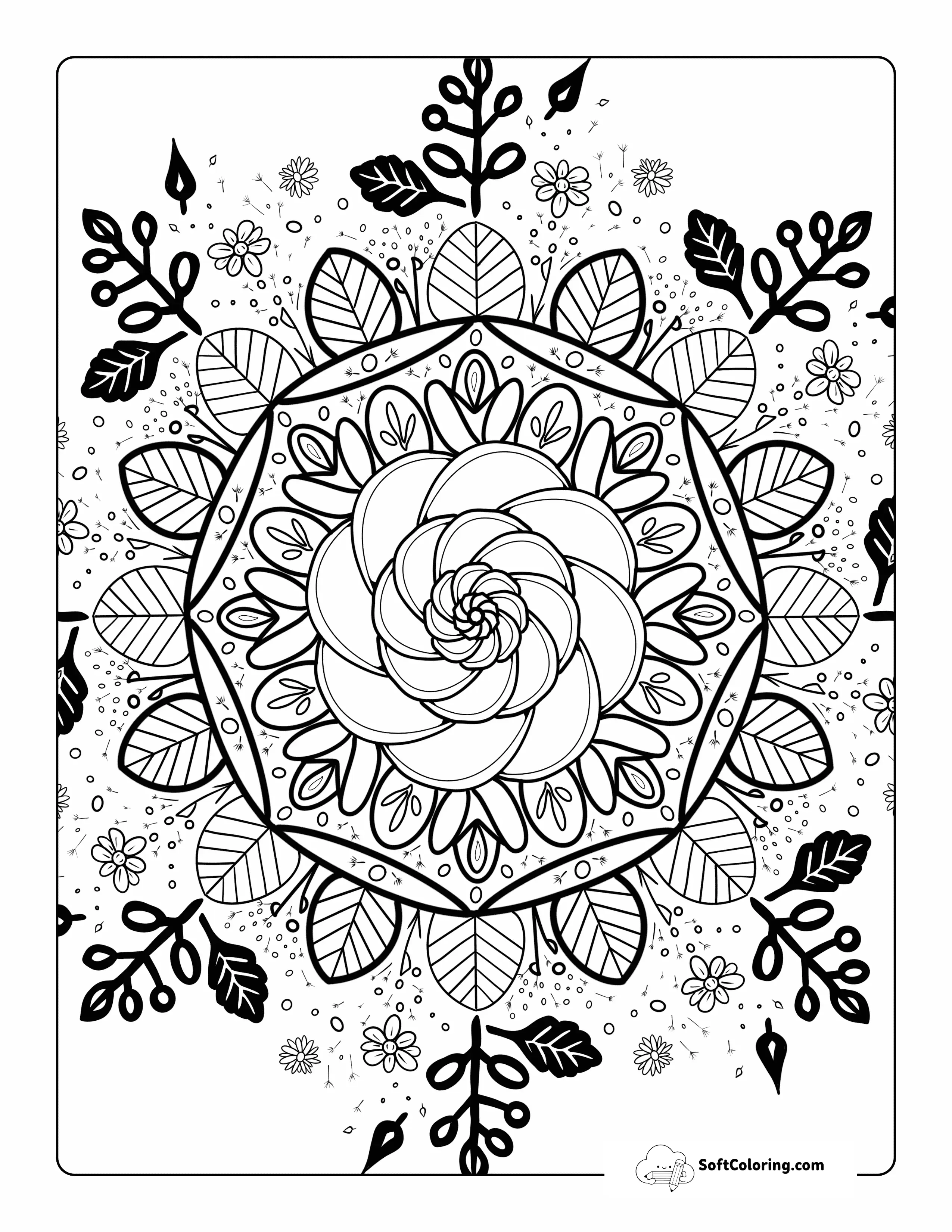 Spring Florals Printable Mandala