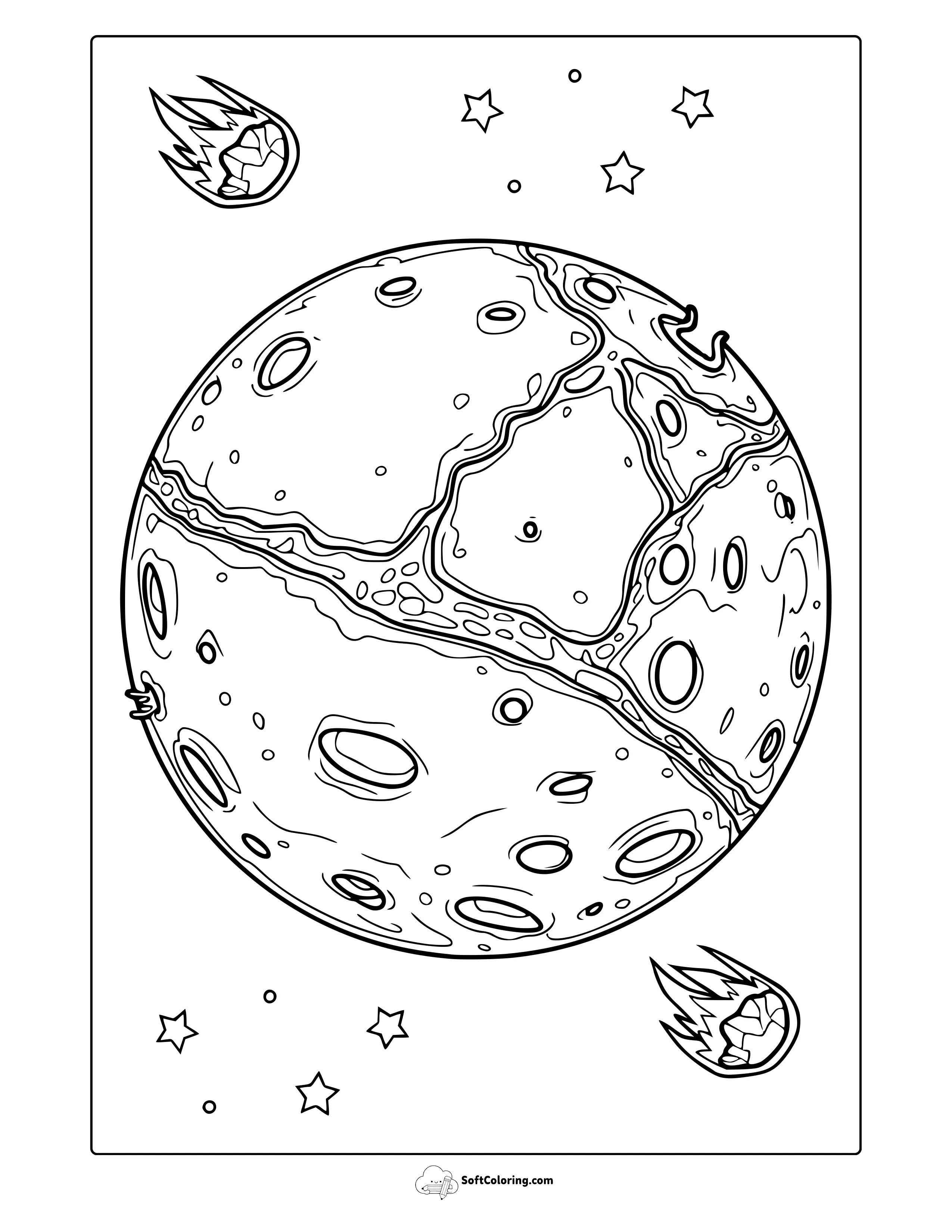 Mars Planet Coloring Page