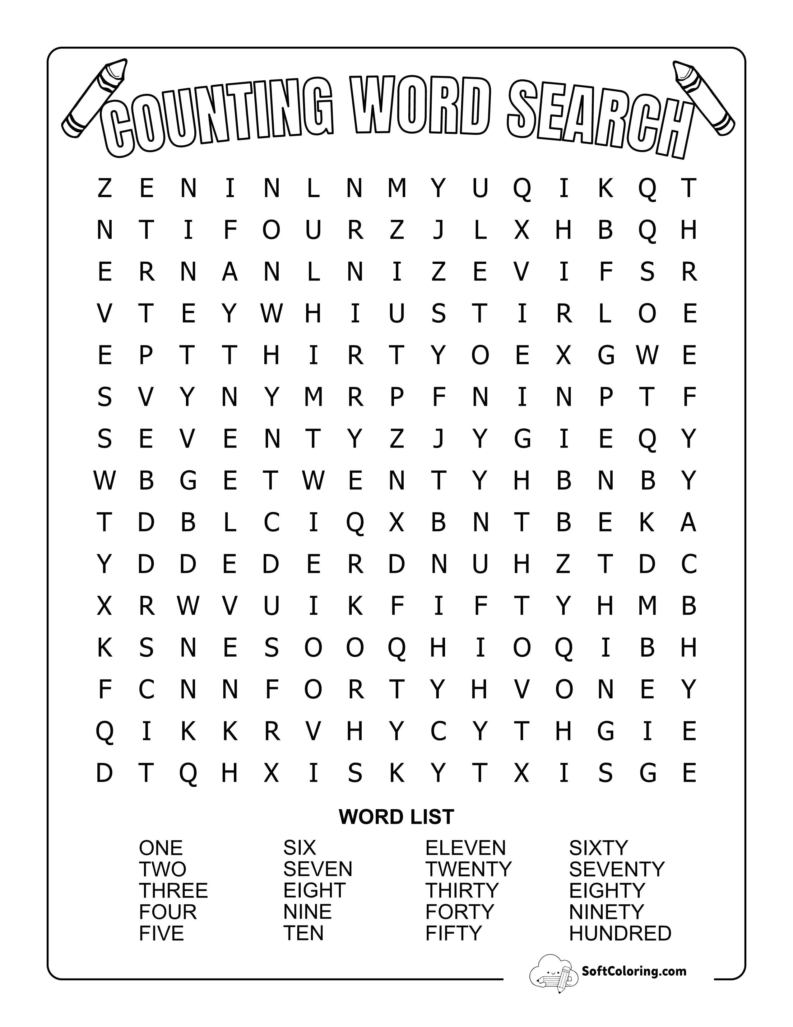 Medium Counting Word Search