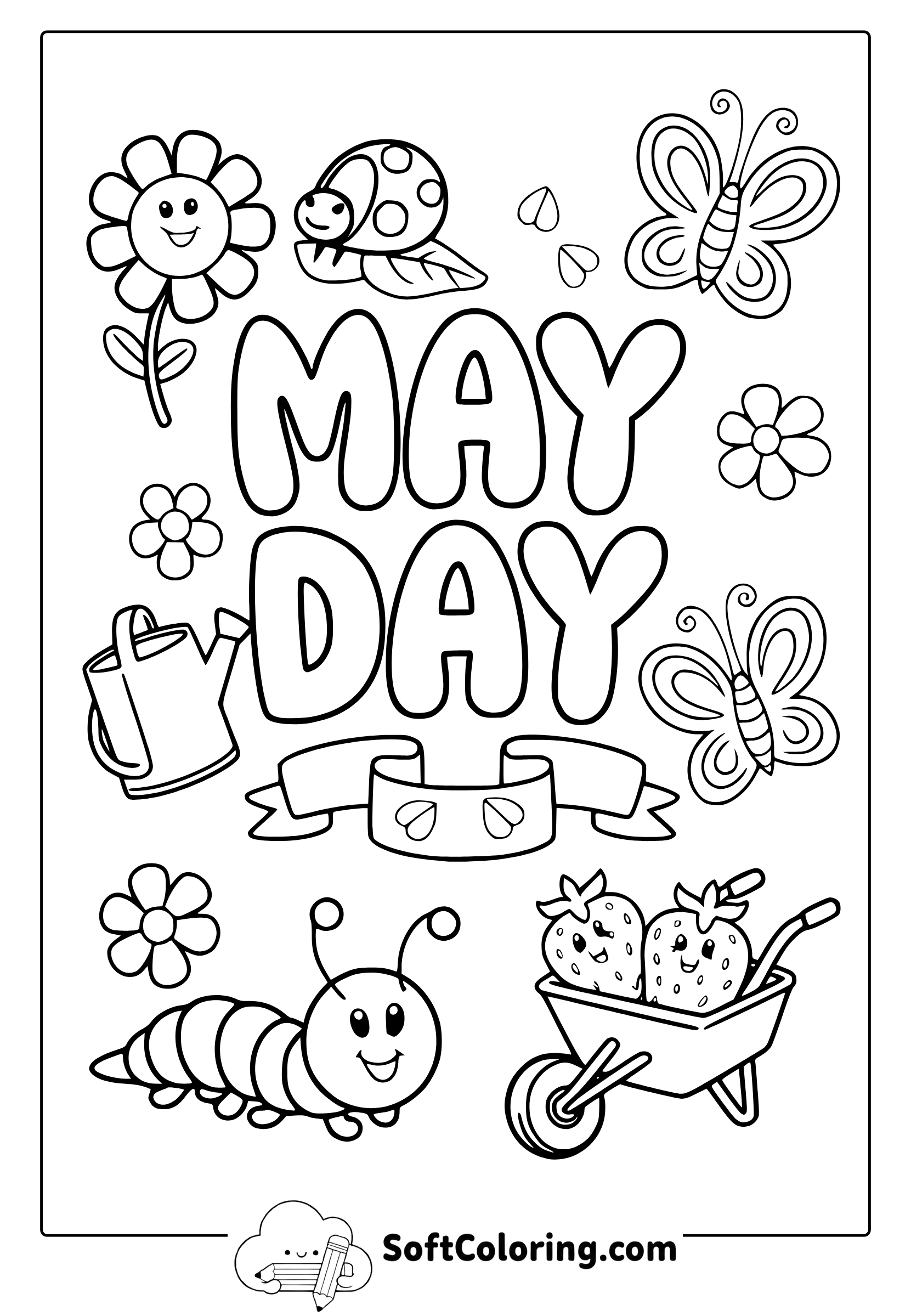 May Day Coloring Page