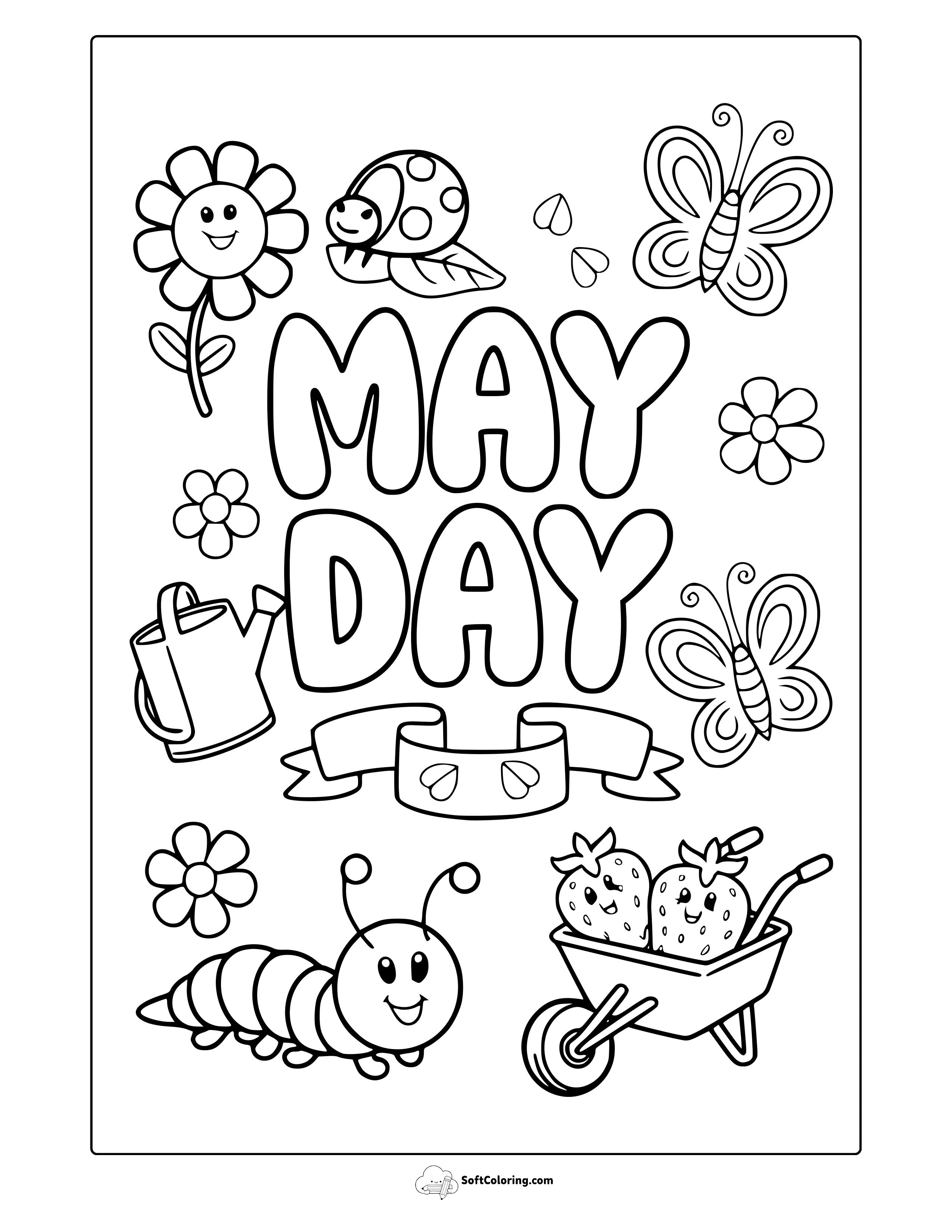 May Day Coloring Page