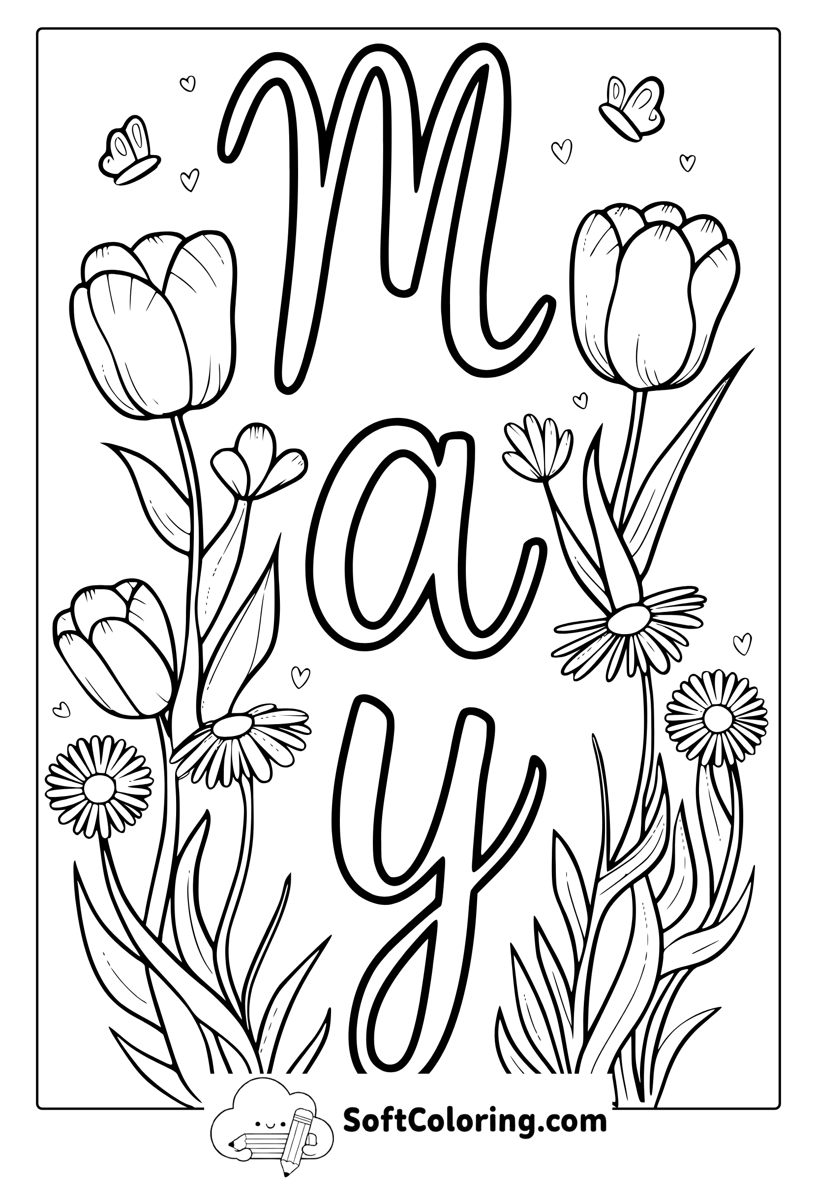 May Flowers Coloring Page