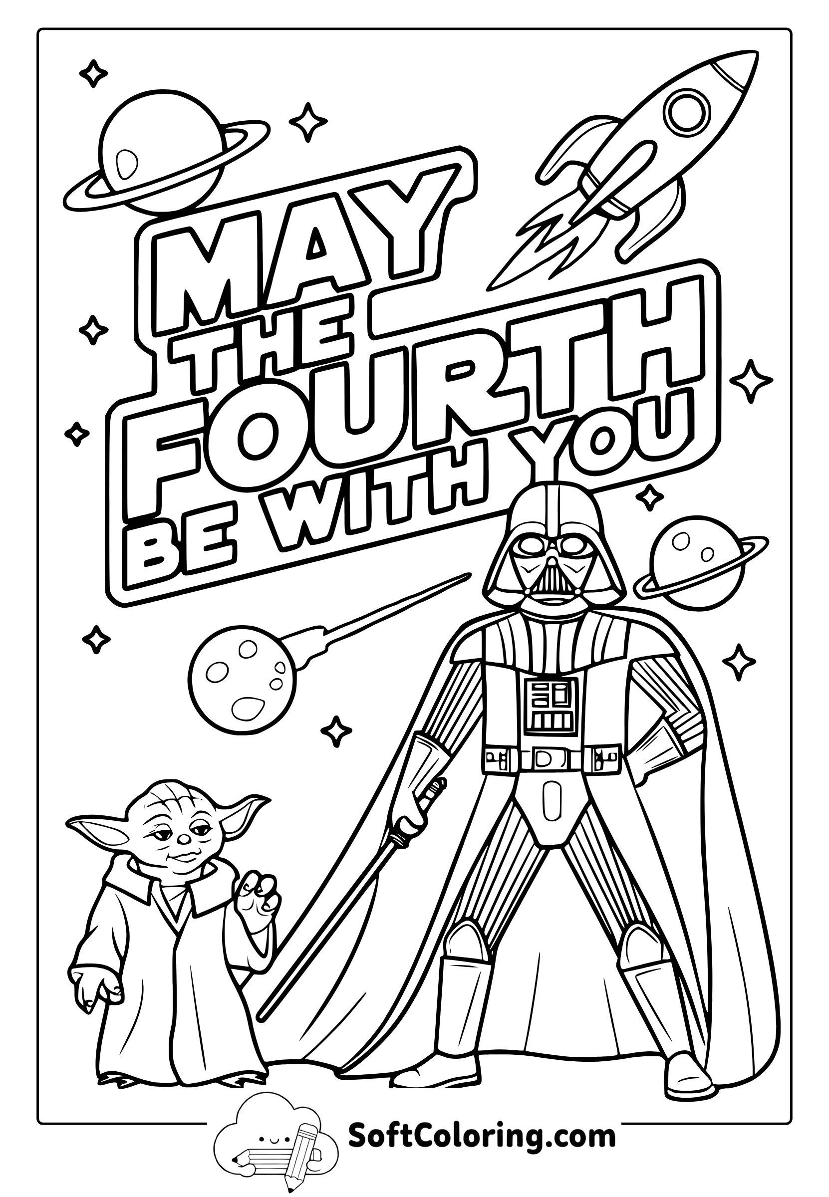 May the Fourth Be With You Coloring Page